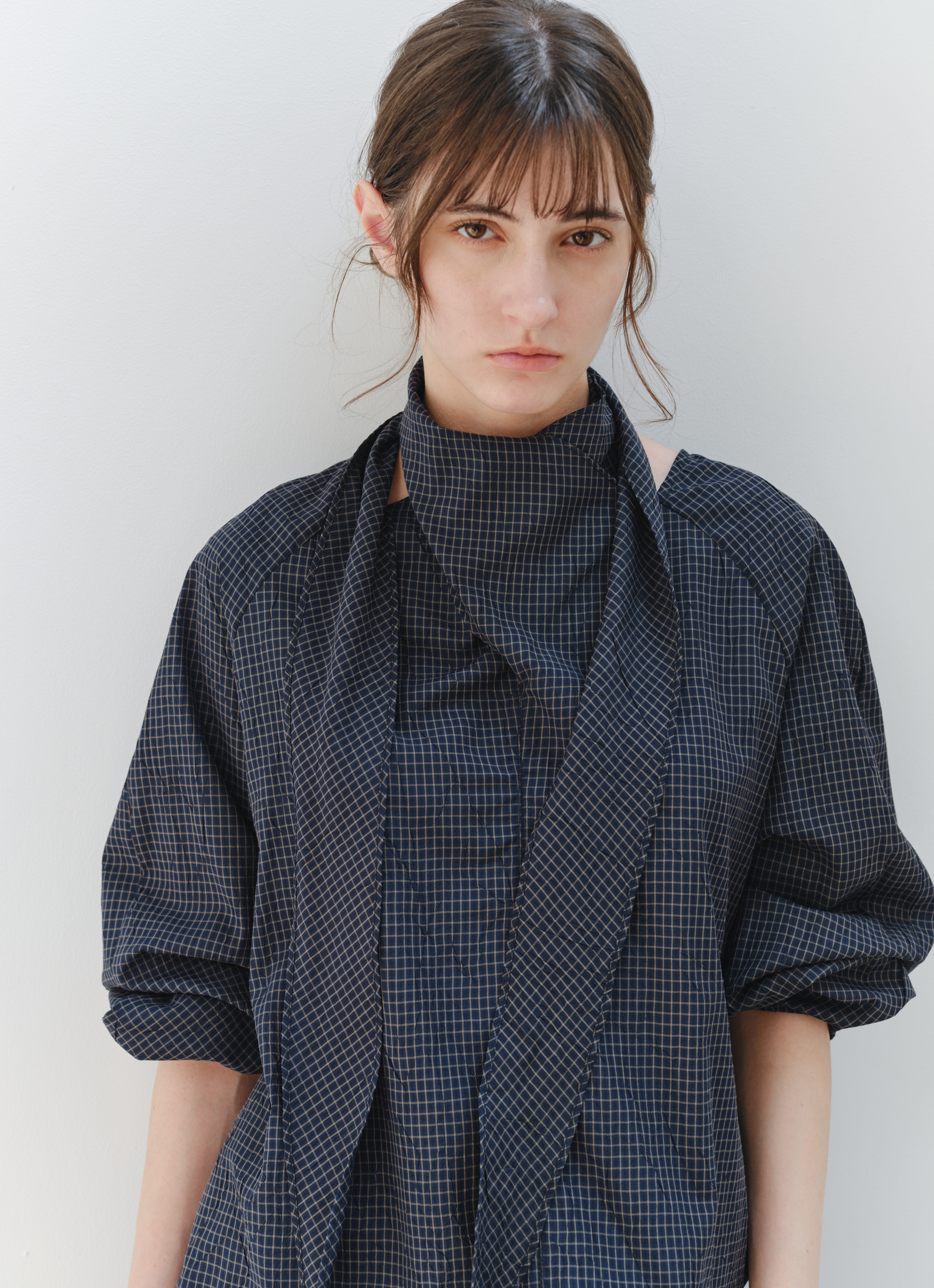 GRID CHECK SCARF SHIRT