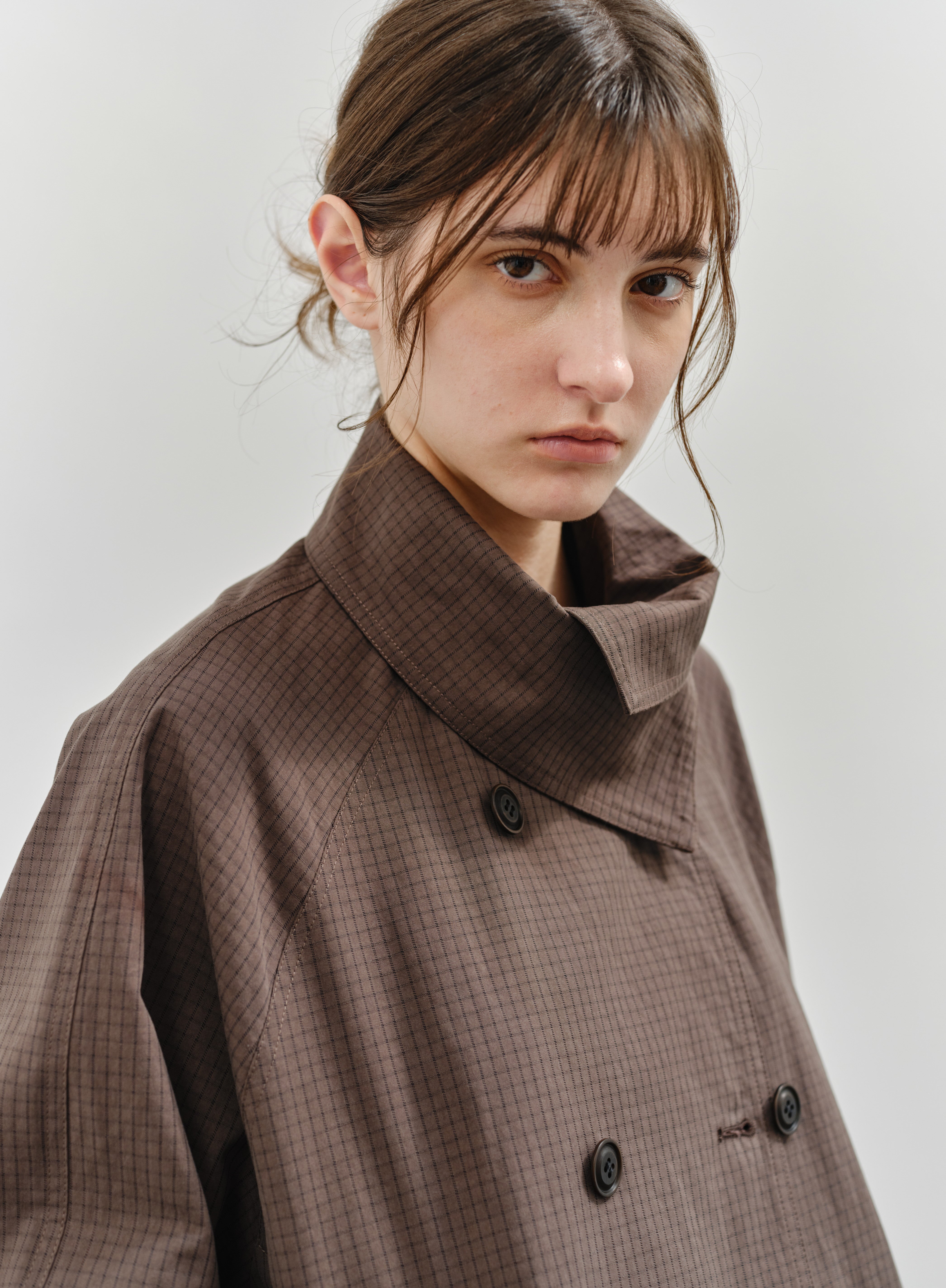 WRAP LAPEL SHORT TRENCH