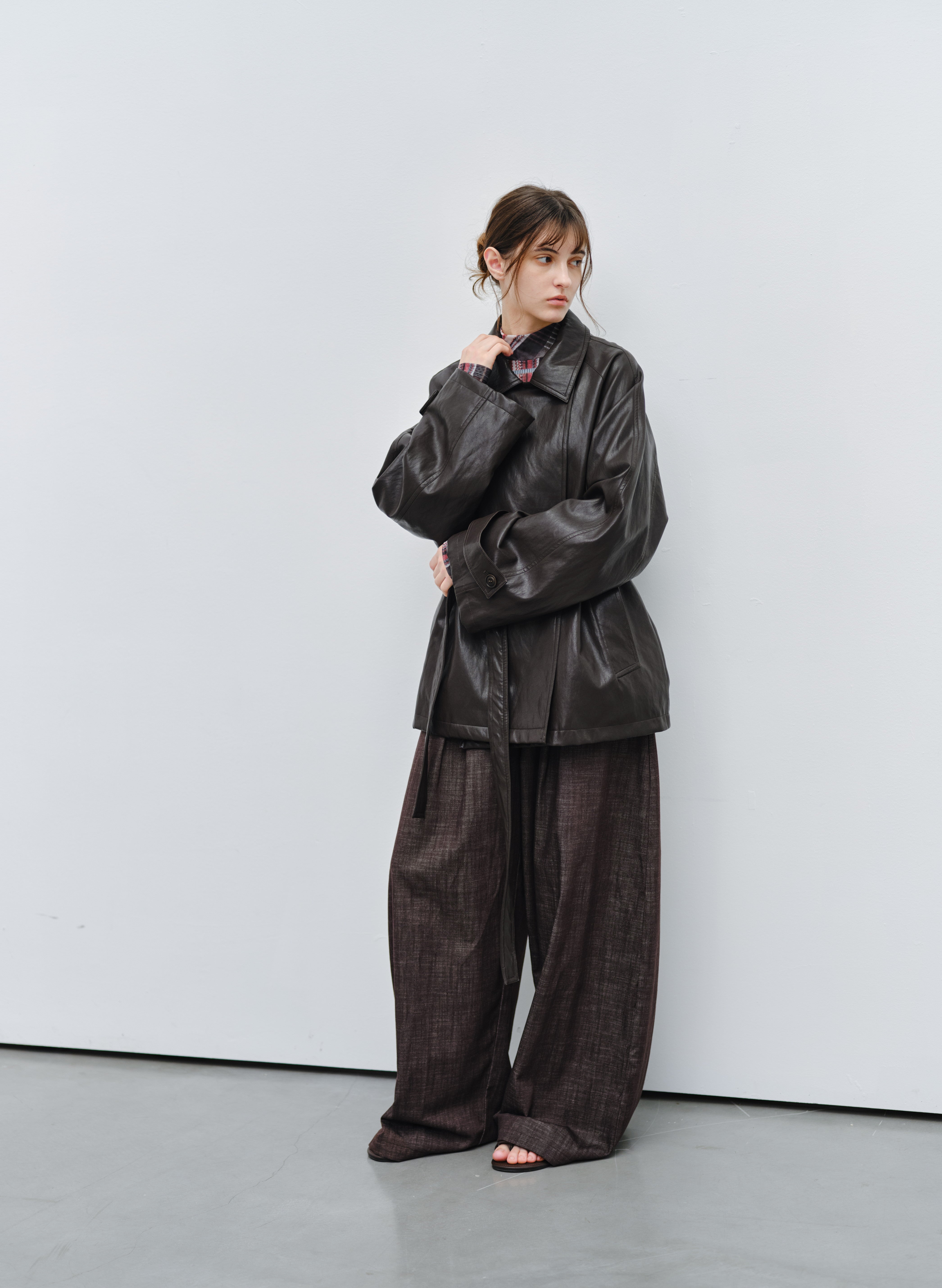 LEATHER TEXTURE CLASSIC TRENCH