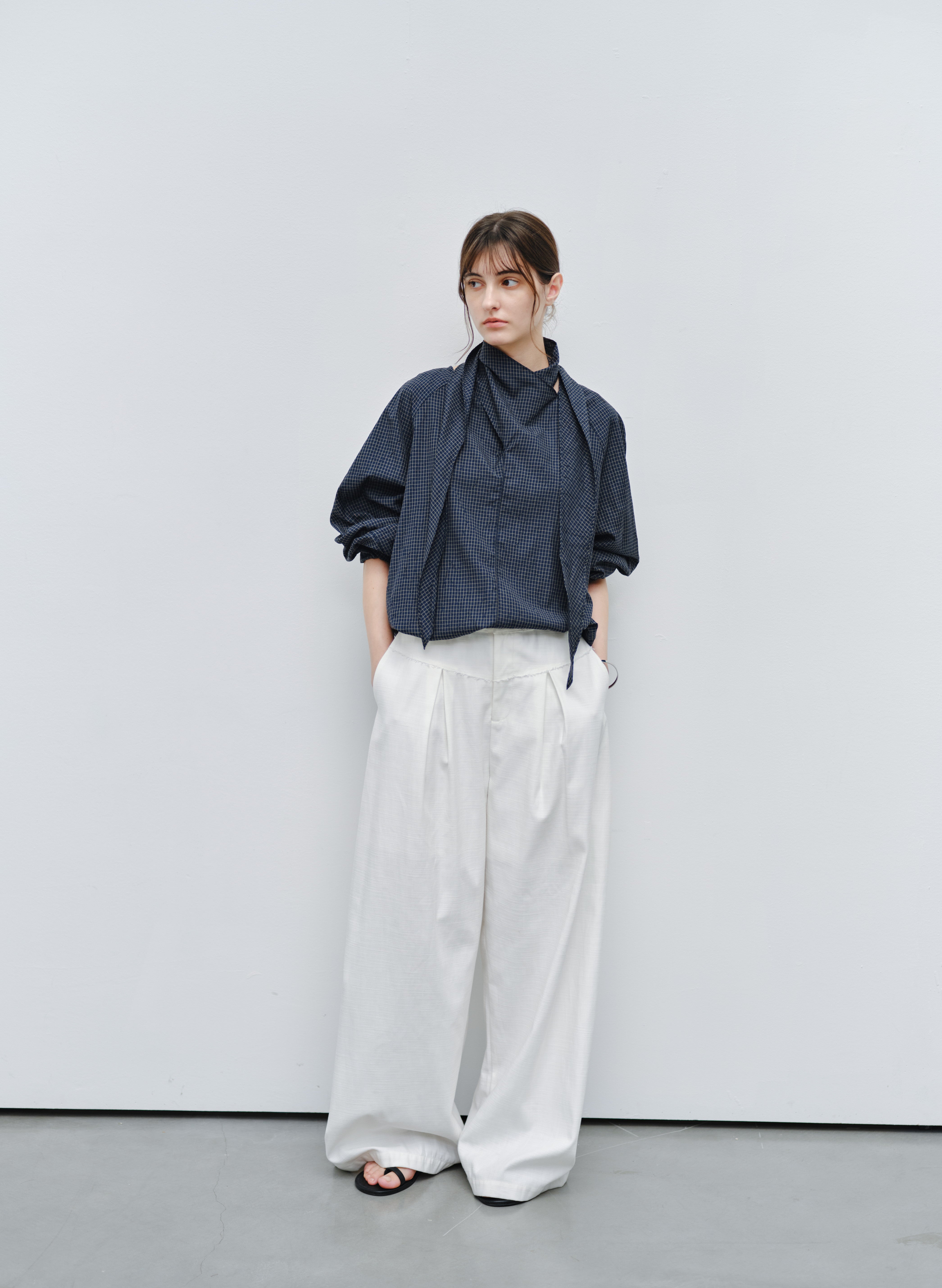 GRID CHECK SCARF SHIRT