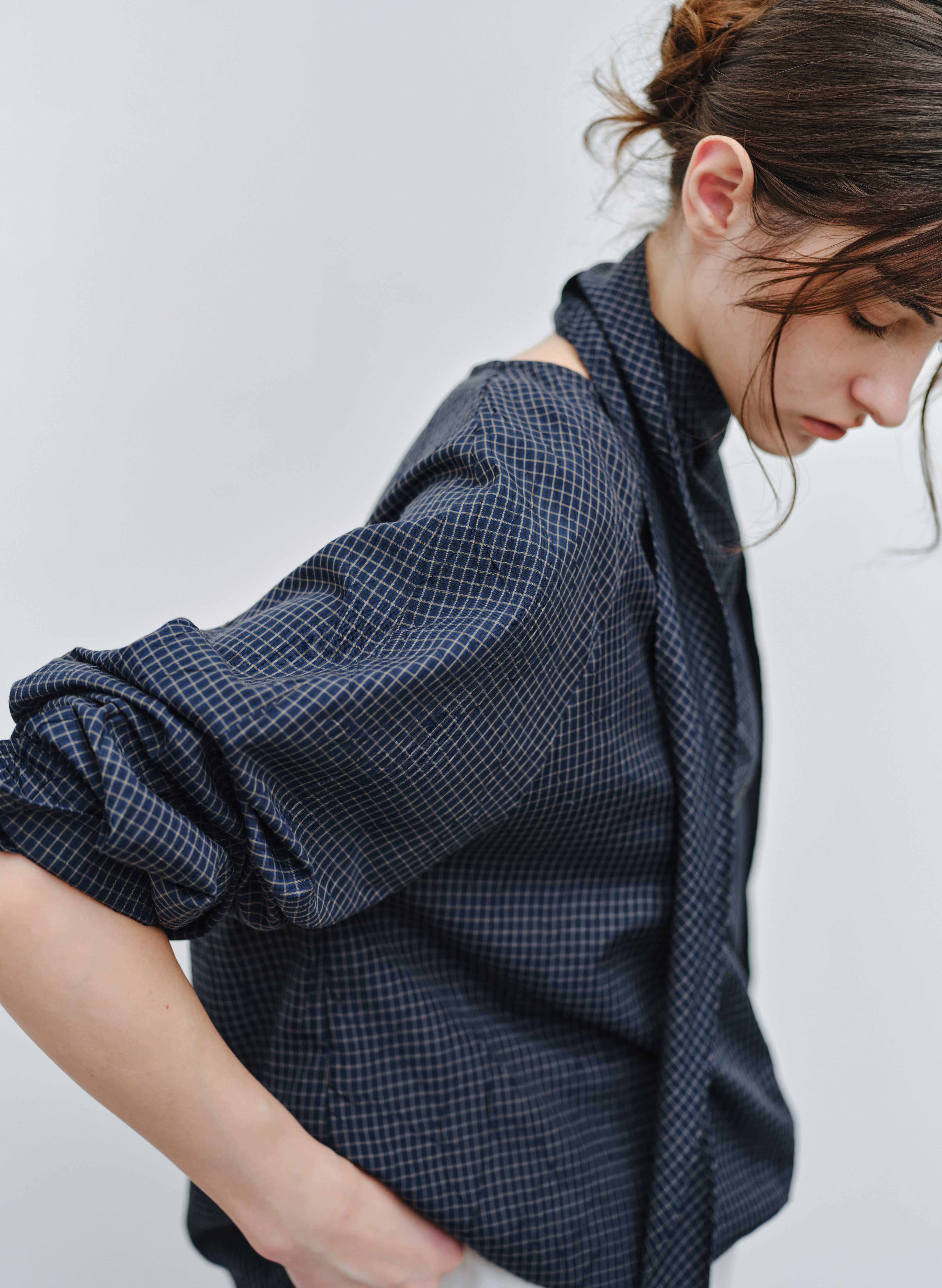 GRID CHECK SCARF SHIRT