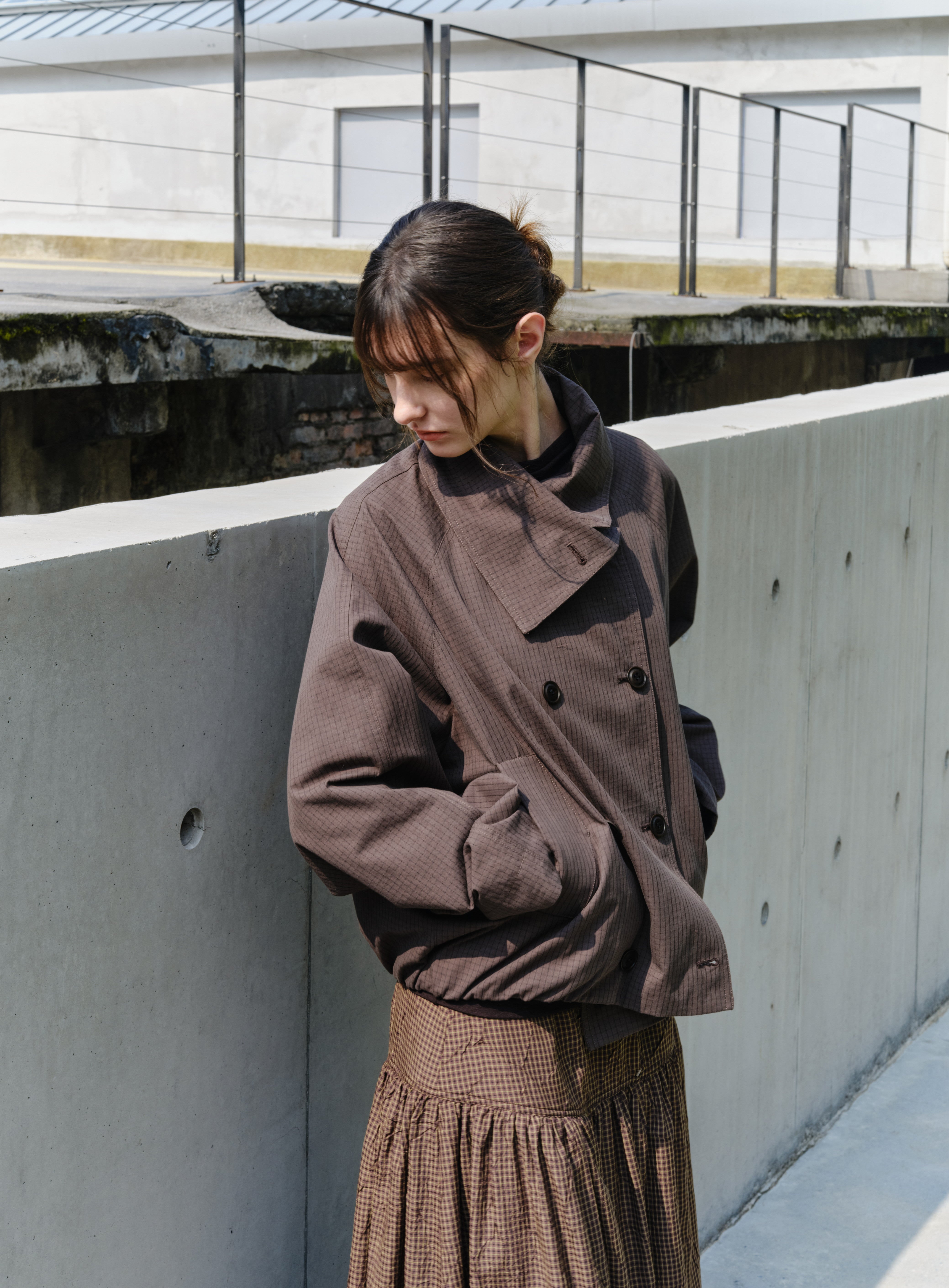 WRAP LAPEL SHORT TRENCH