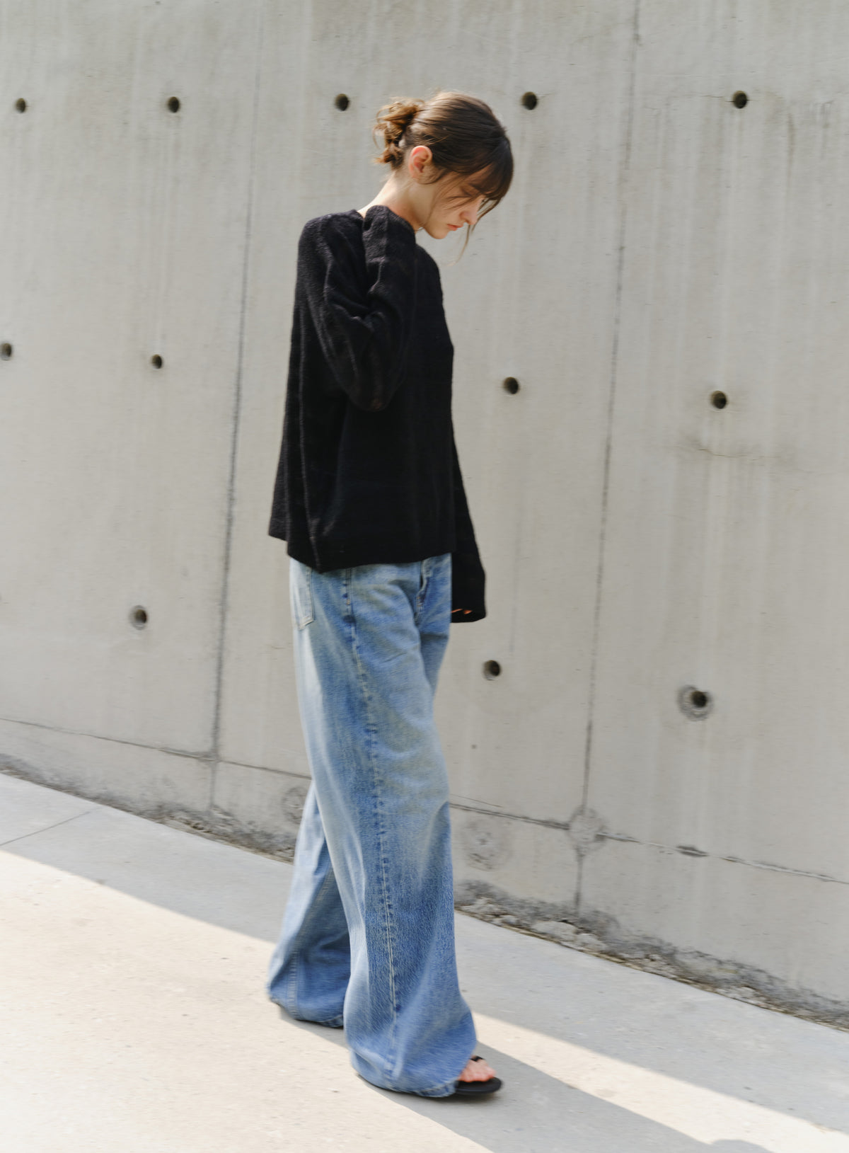 COLOR STRIPE LOOSE SWEATER
