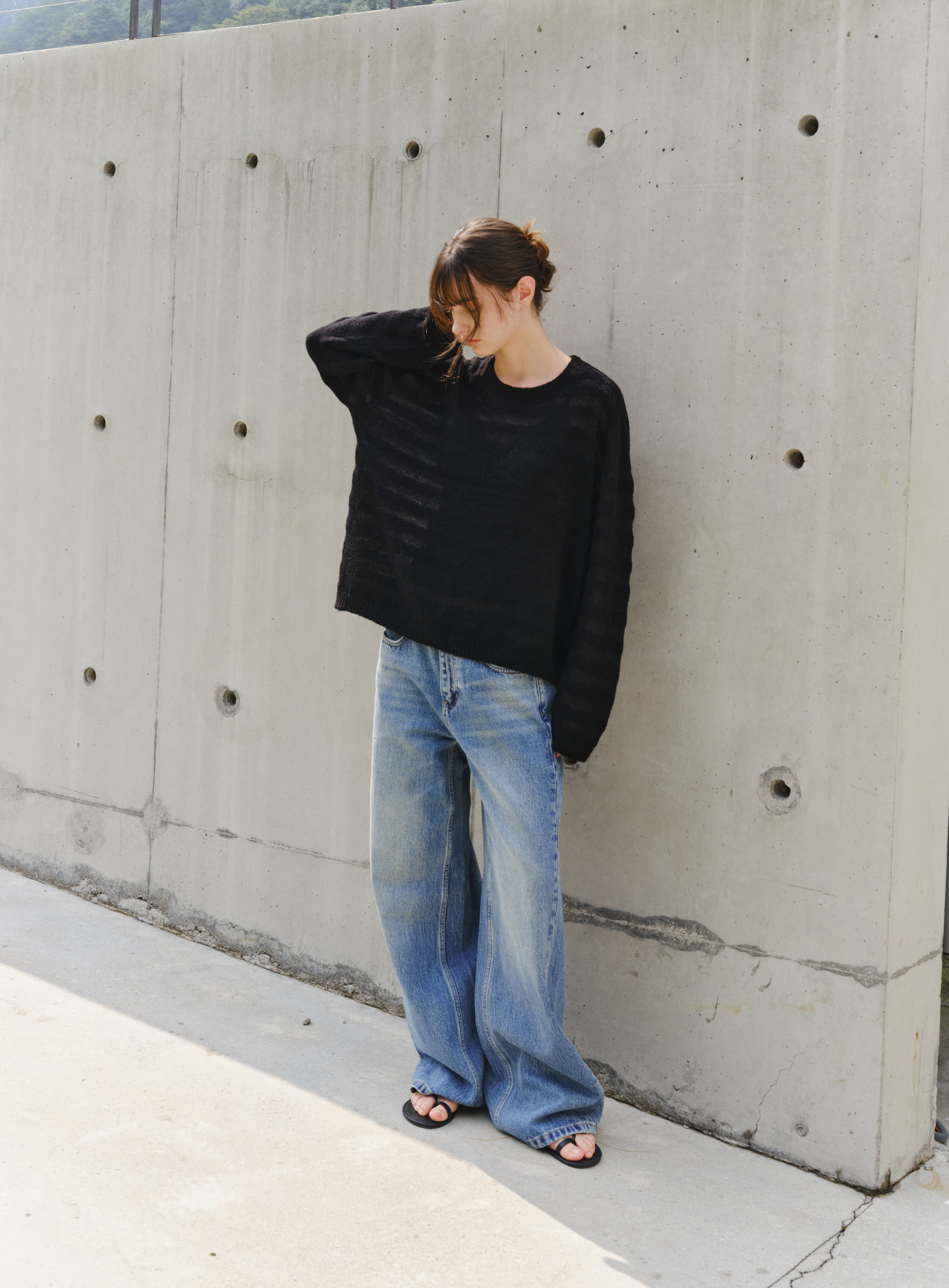 WASHED BLUE BASIC JEANS