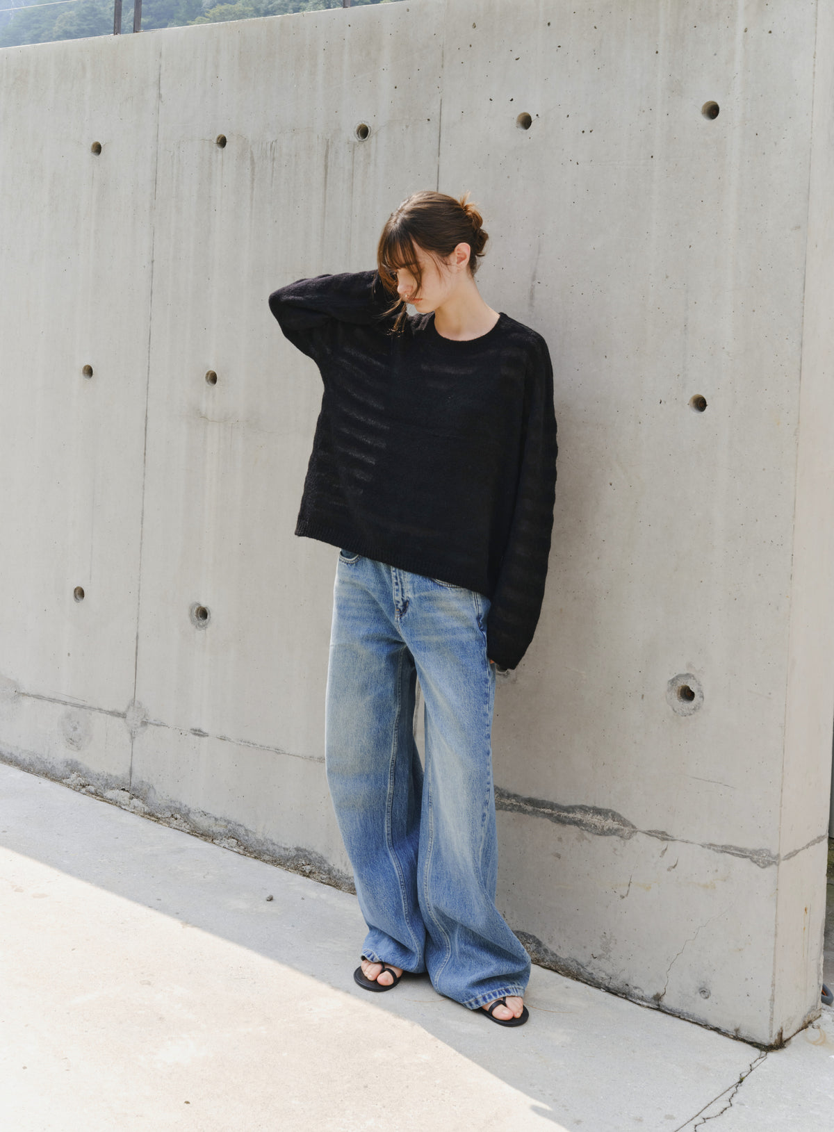 COLOR STRIPE LOOSE SWEATER