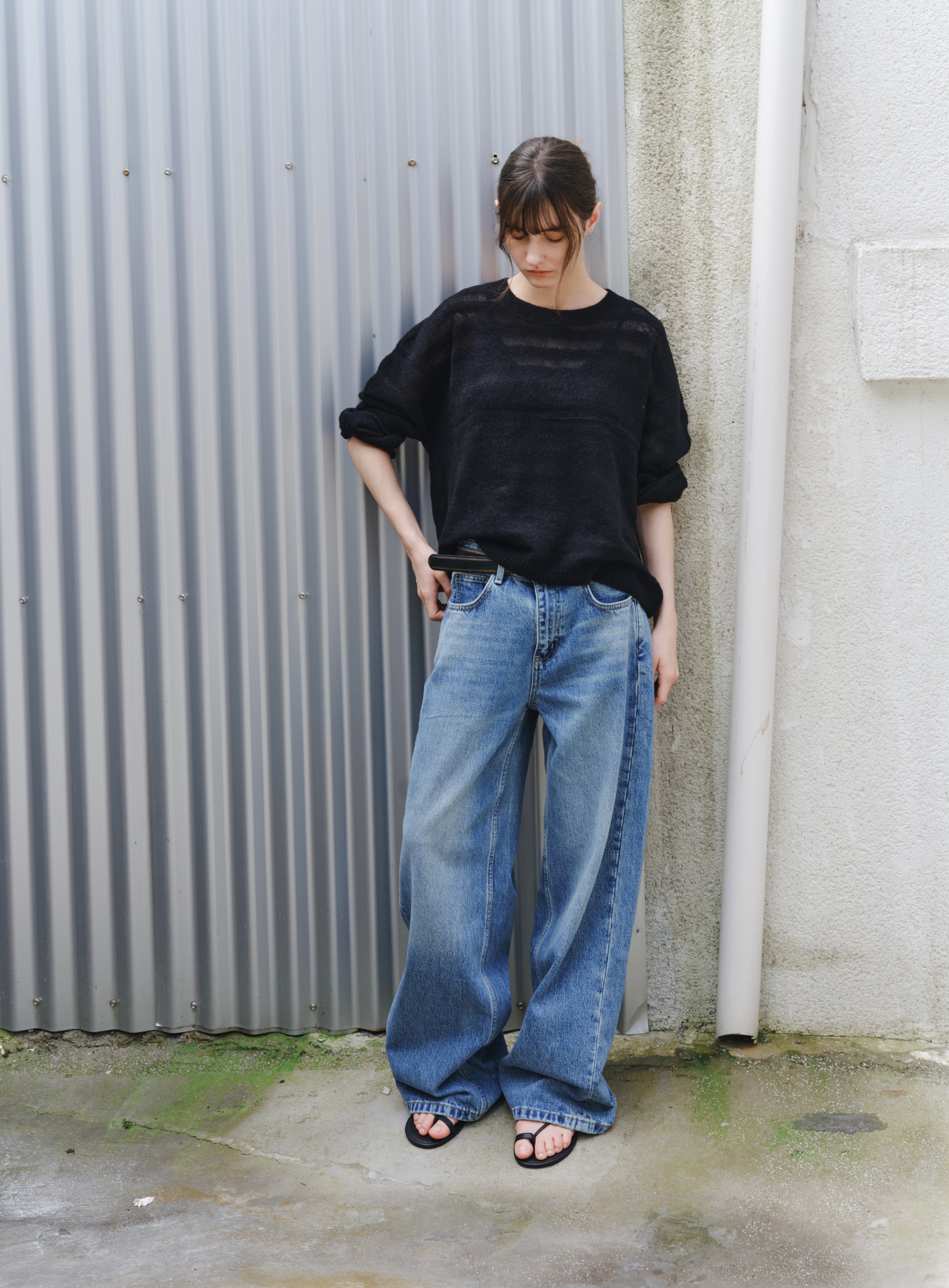 WASHED BLUE BASIC JEANS