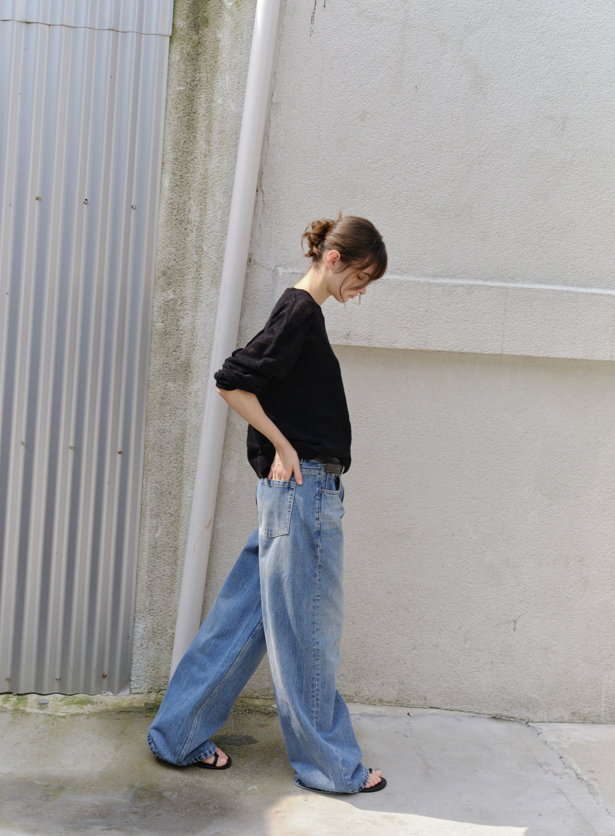 COLOR STRIPE LOOSE SWEATER