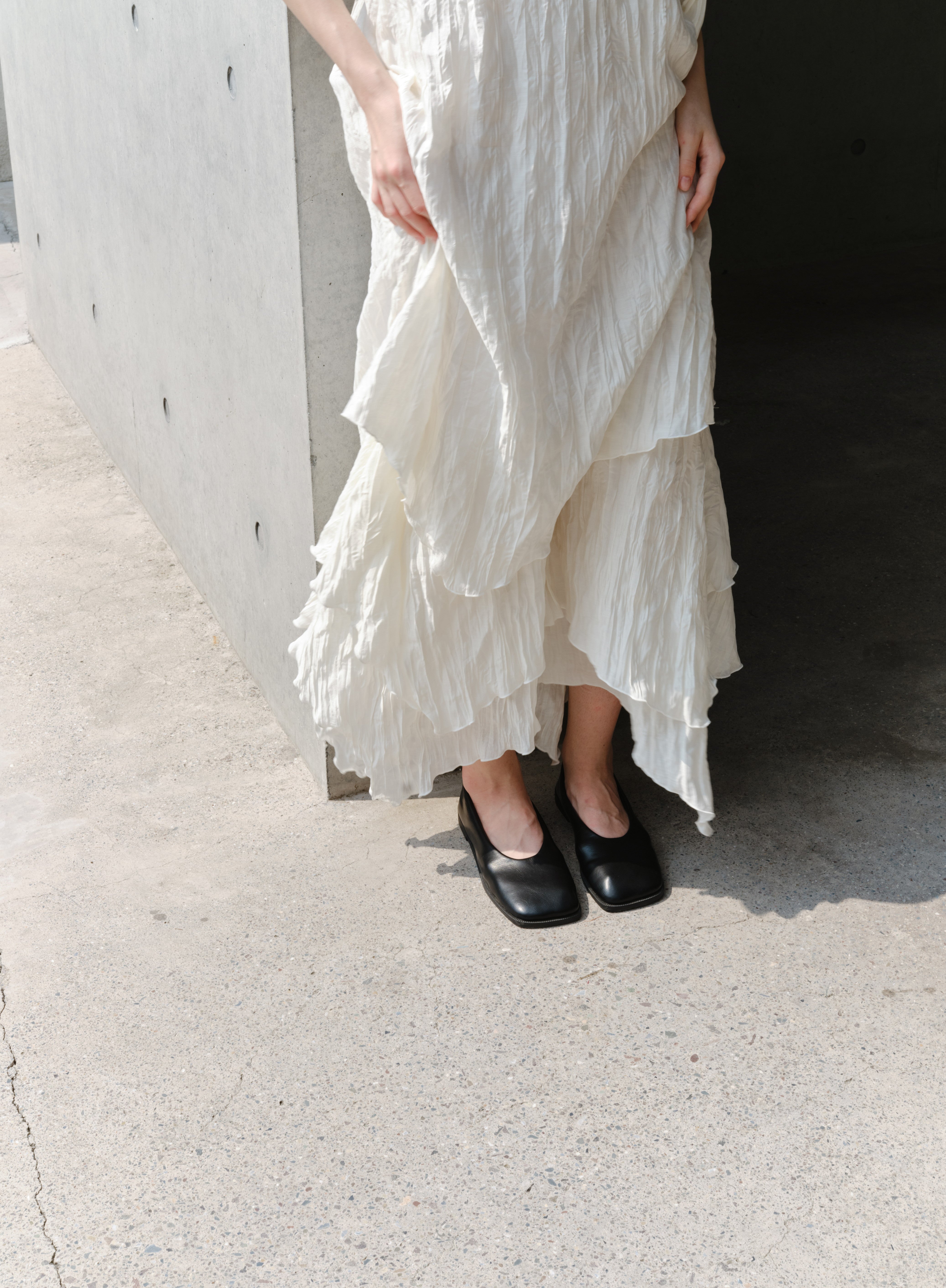 SCARF NECK TIERED DRESS