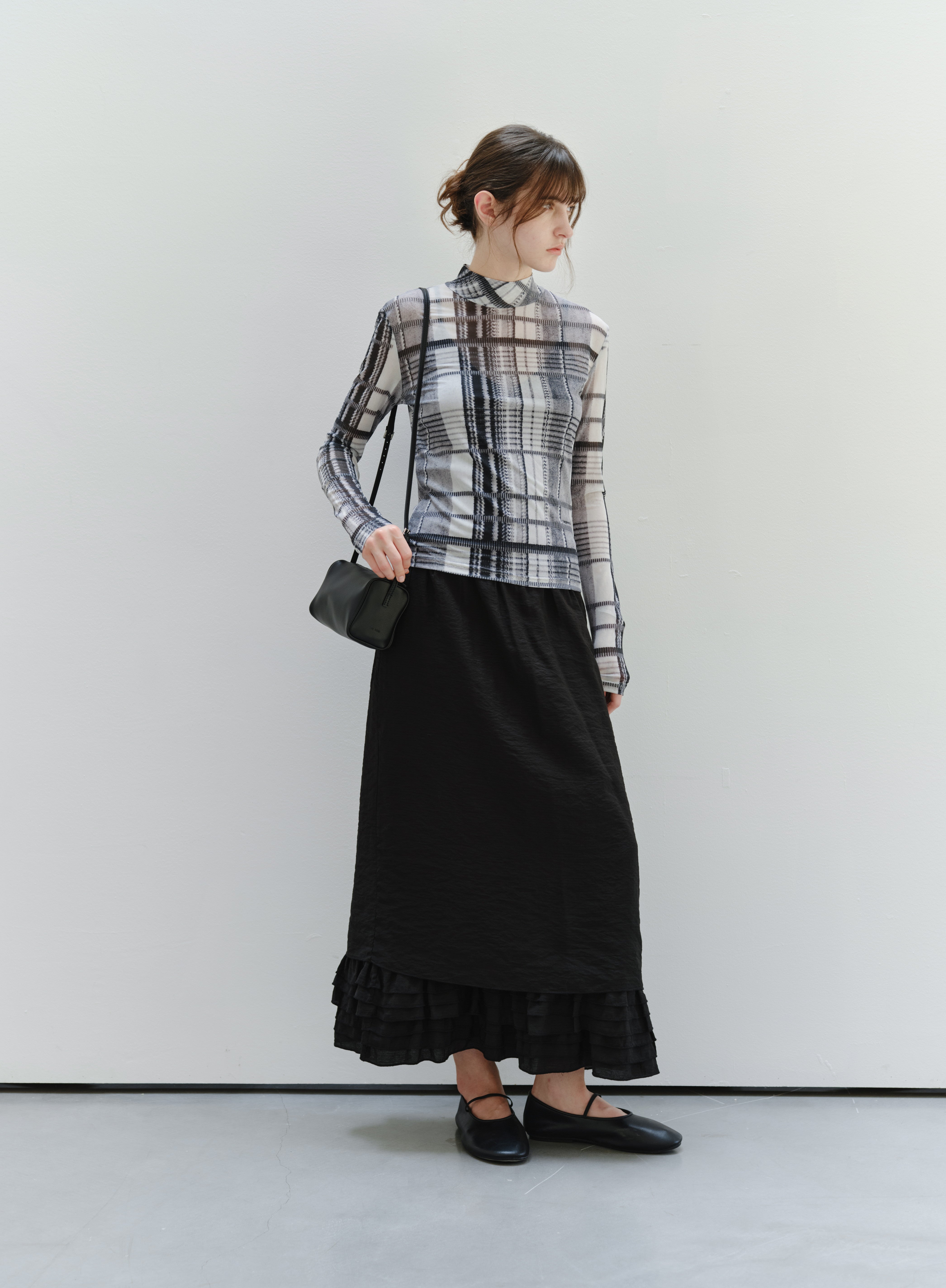 WAVE CHECK SHEER TOP