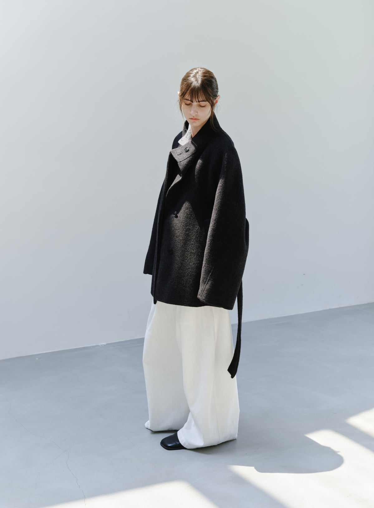 FEATHER WOOL100% MIDI COAT