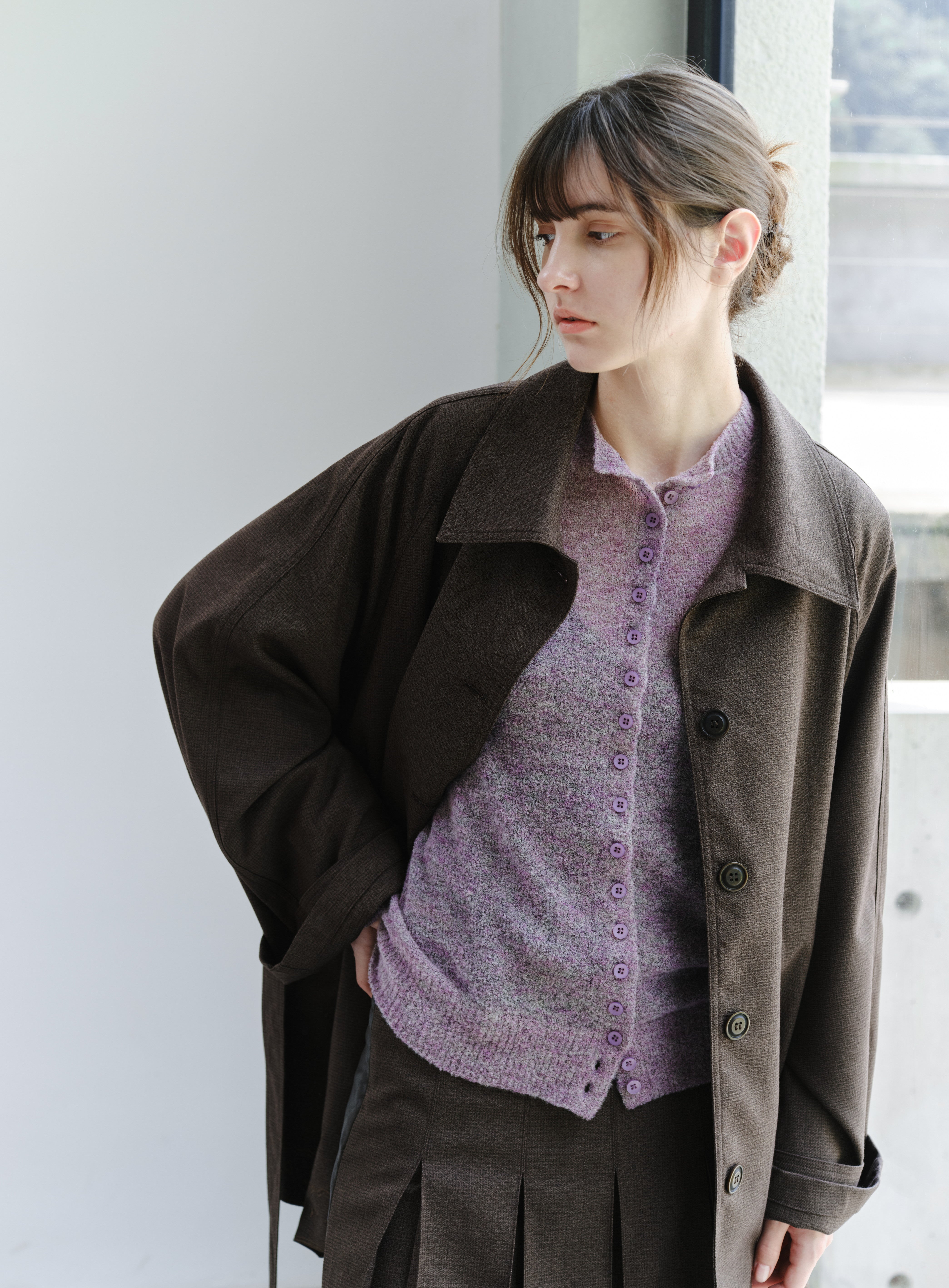 EMBROIDERY HEM MIDI TRENCH