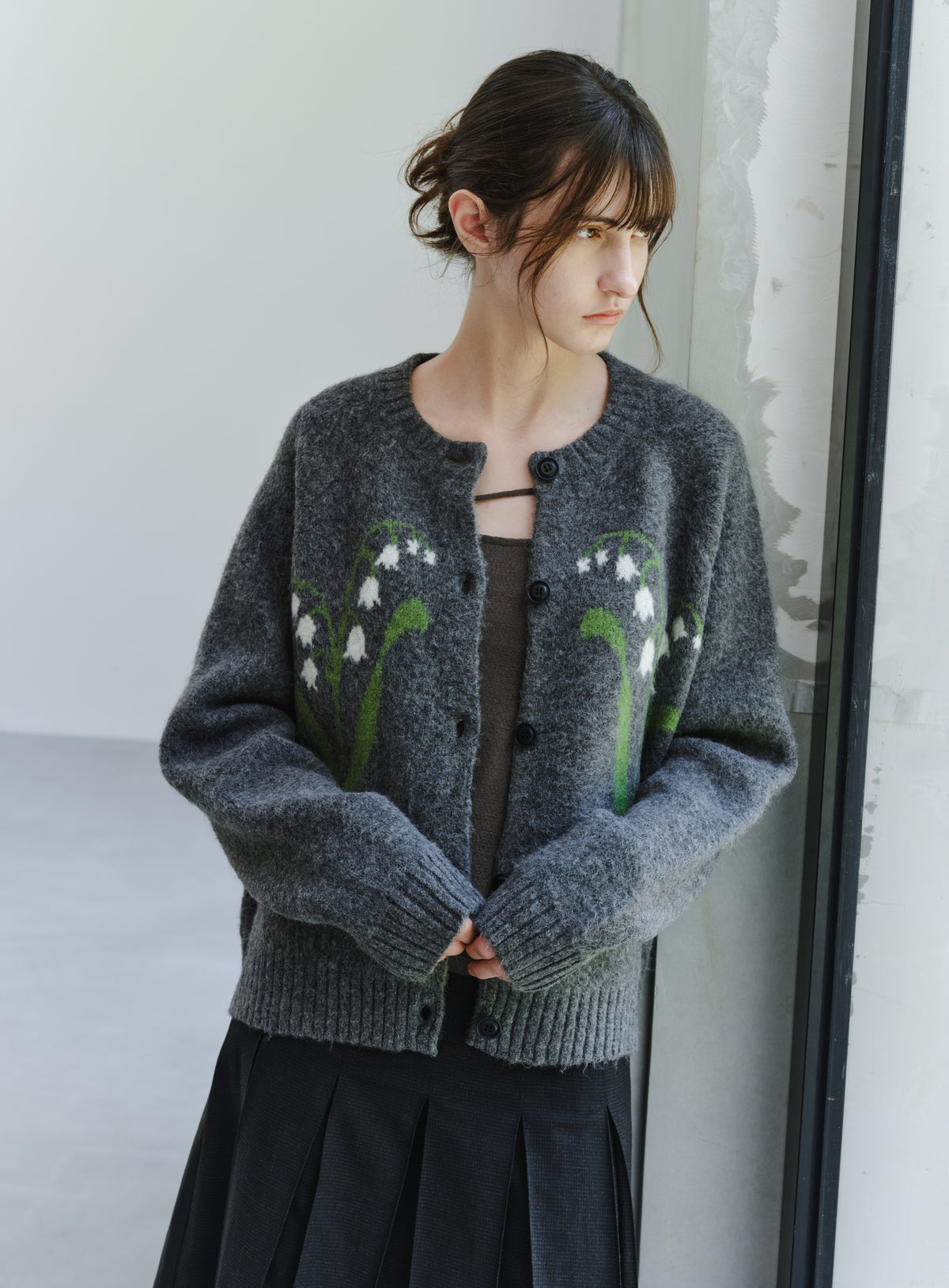 LILY PATTERN WARM CARDIGAN