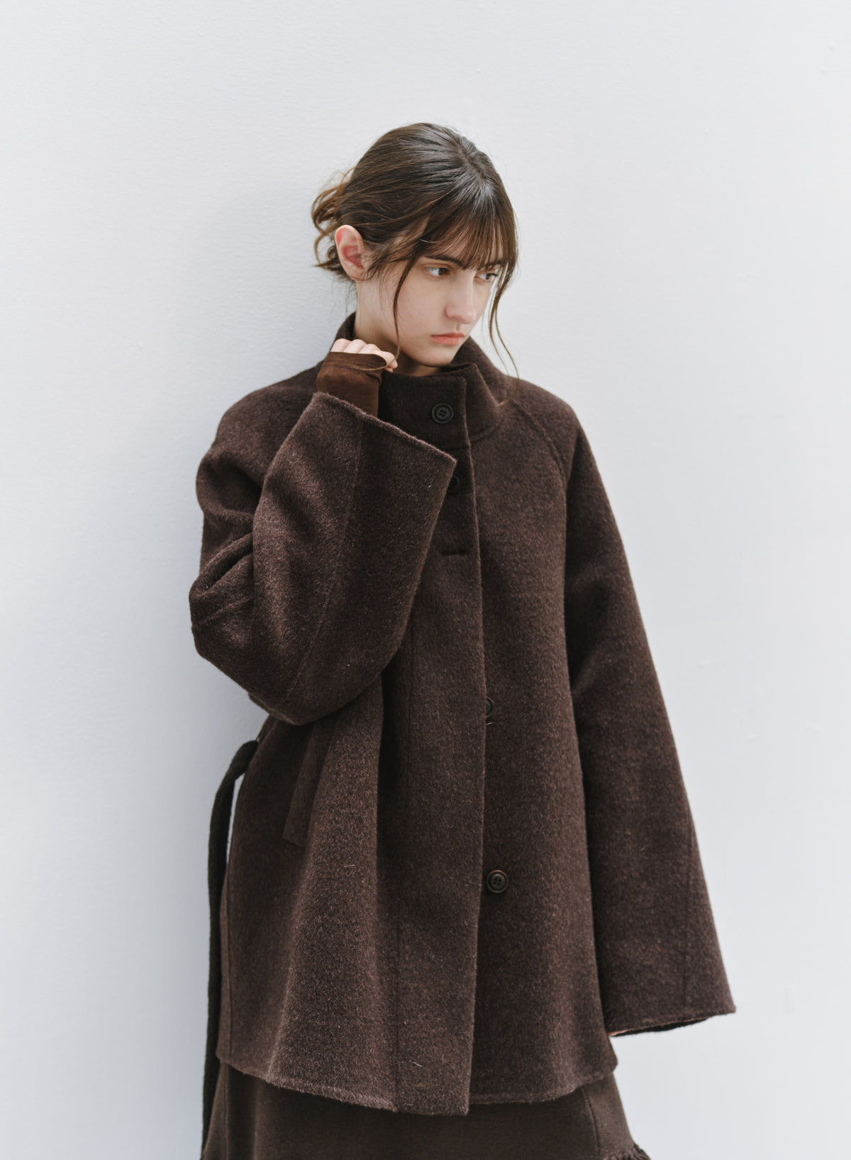 FEATHER WOOL100% MIDI COAT