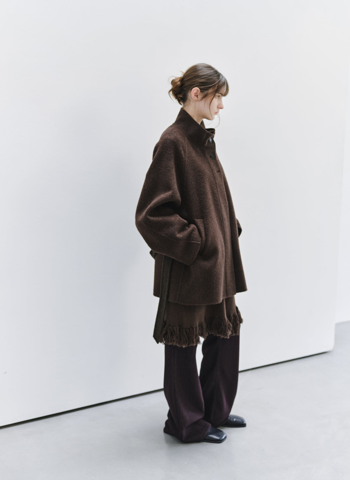 FEATHER WOOL100% MIDI COAT