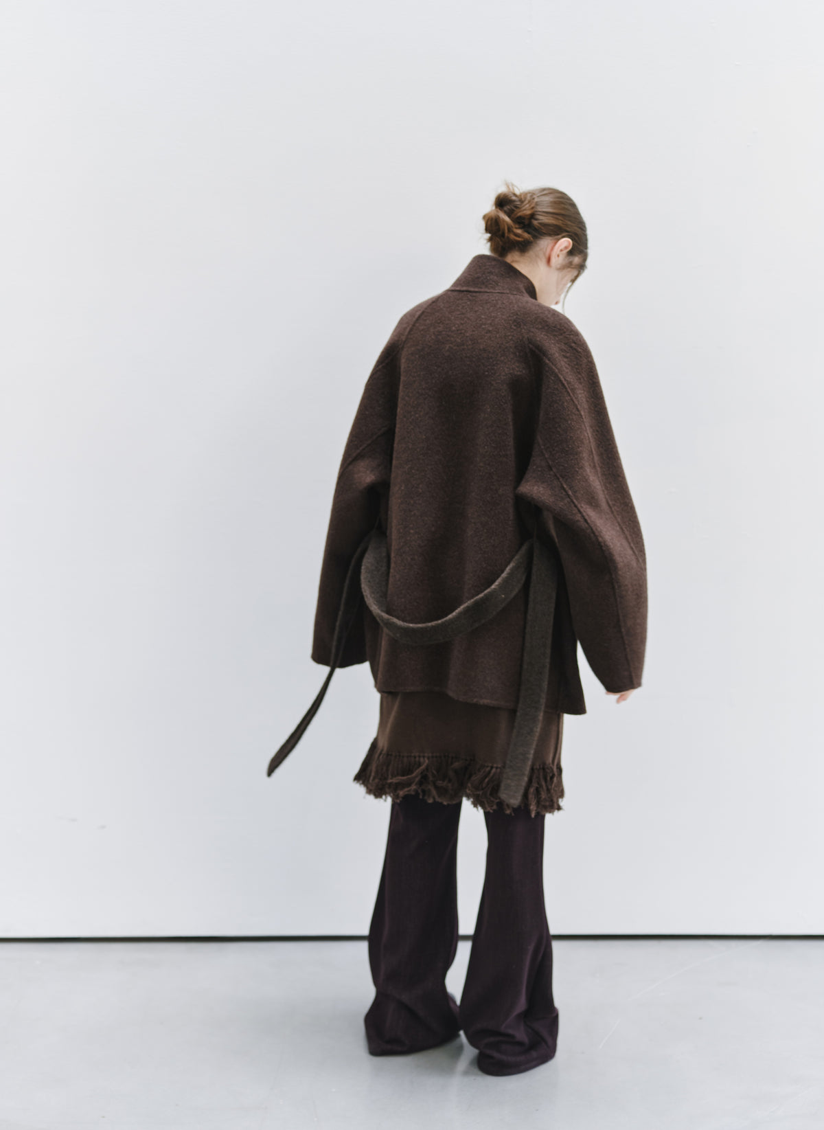 FEATHER WOOL100% MIDI COAT