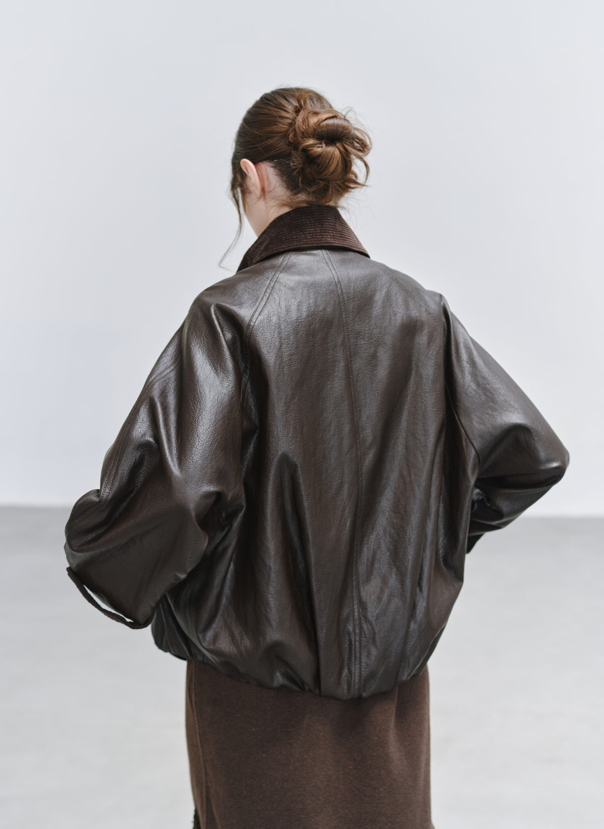 WRAP LAPEL LEATHER TRENCH