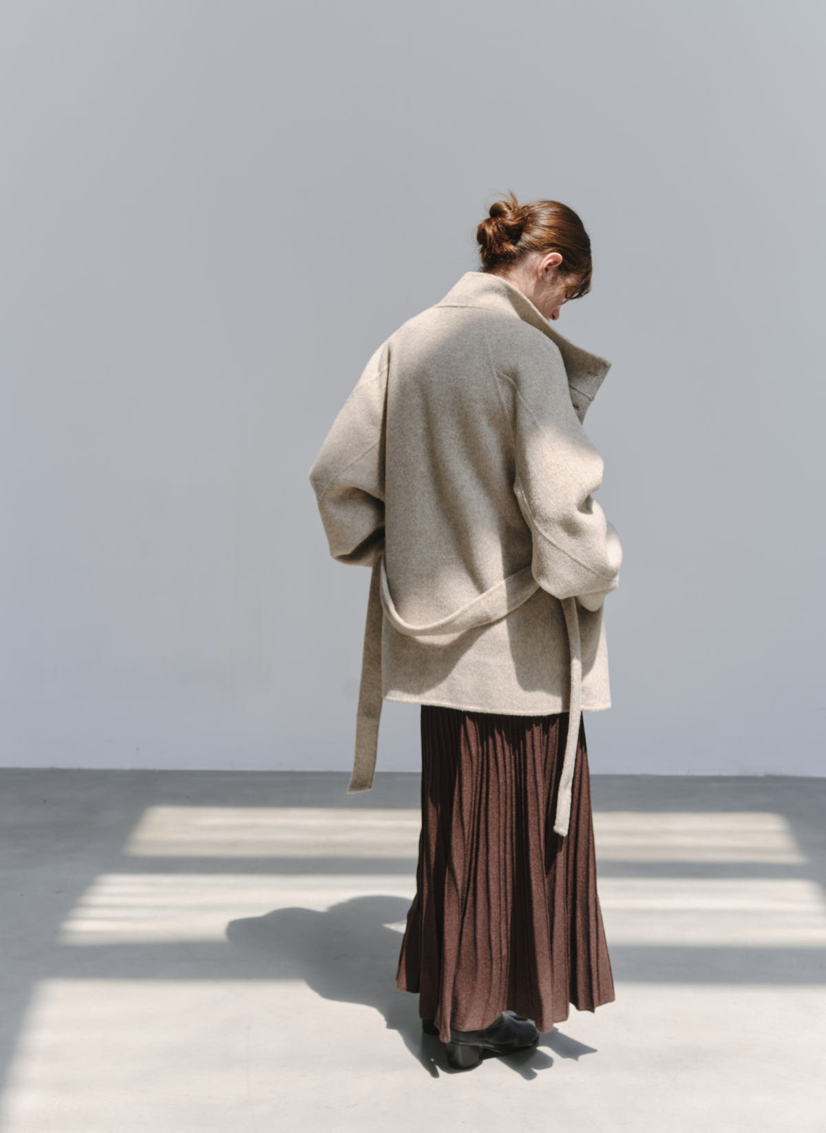 FEATHER WOOL100% MIDI COAT