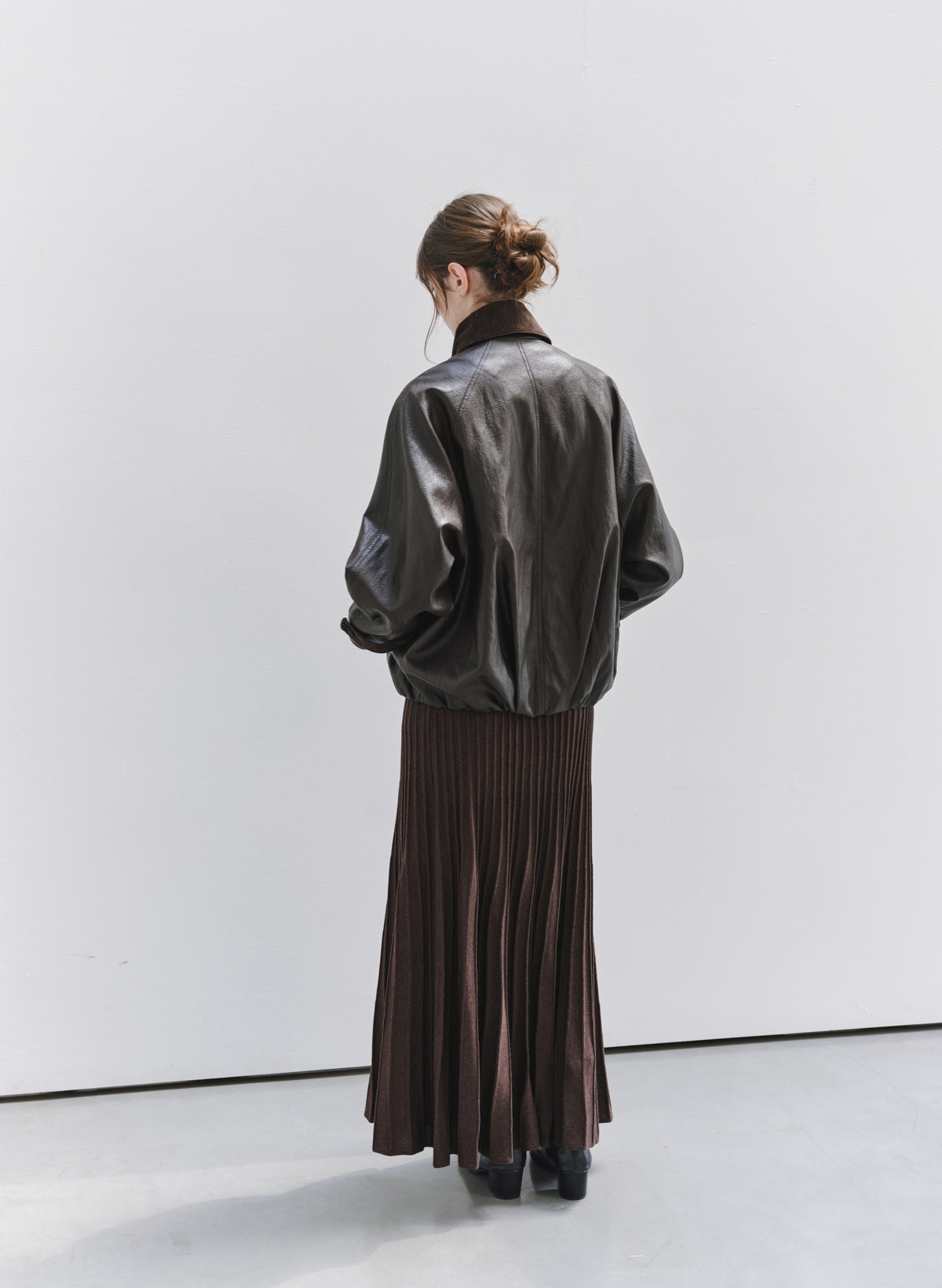 WRAP LAPEL LEATHER TRENCH