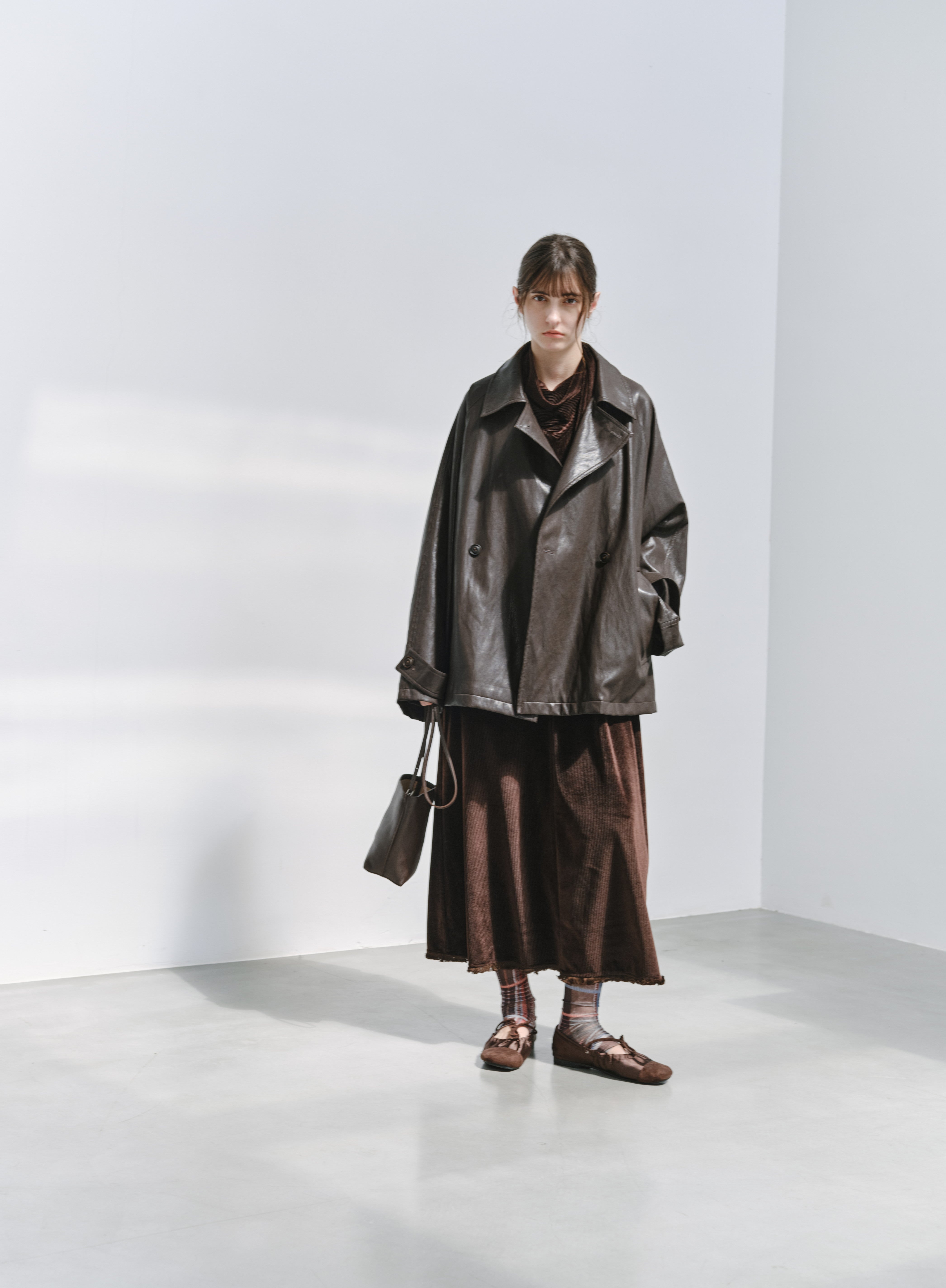 LEATHER TEXTURE CLASSIC TRENCH