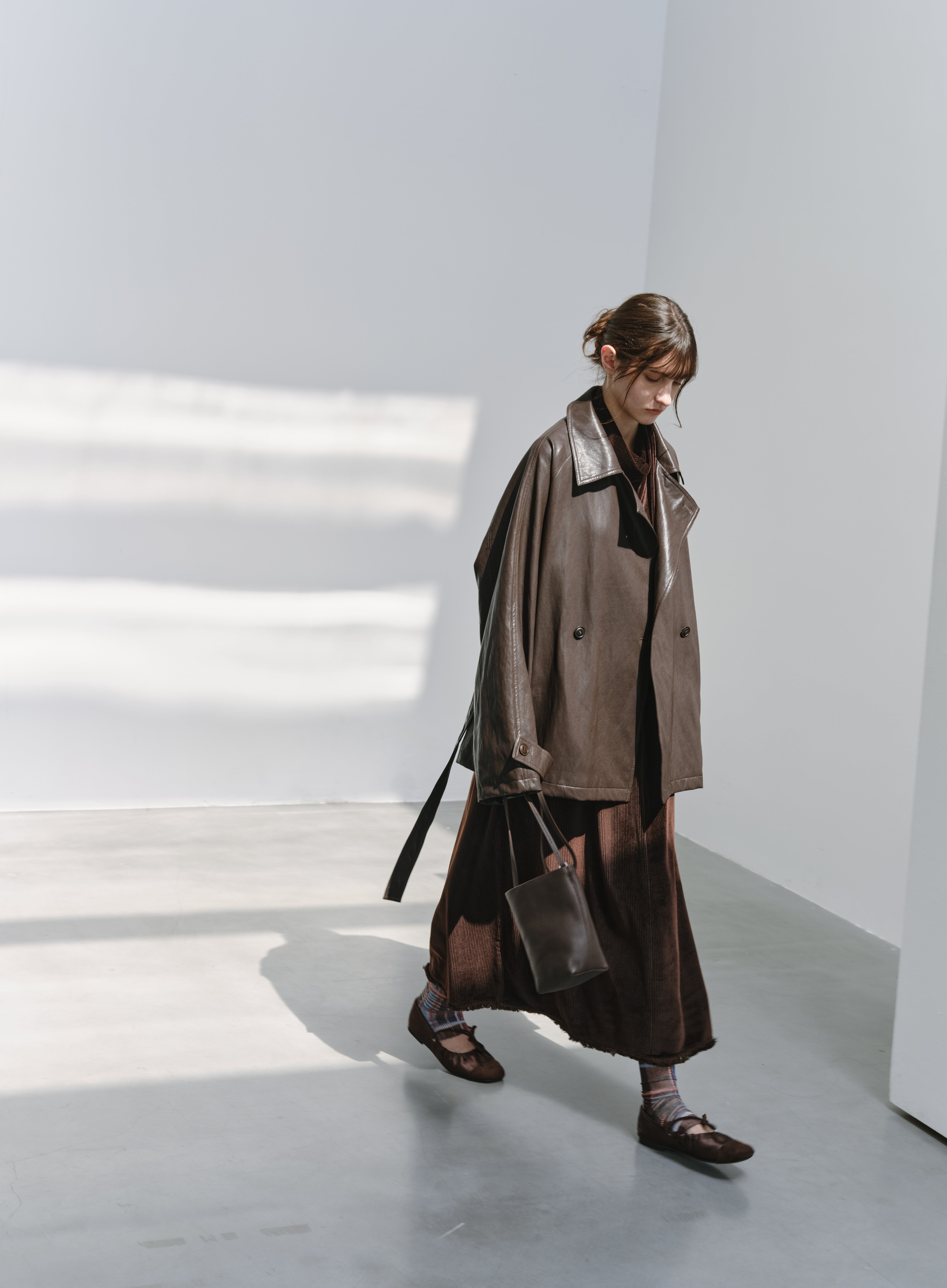 LEATHER TEXTURE CLASSIC TRENCH