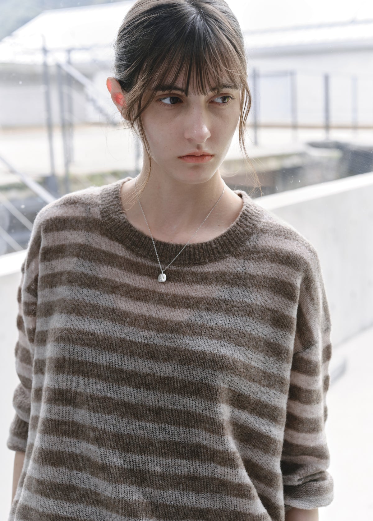 COLOR STRIPE LOOSE SWEATER