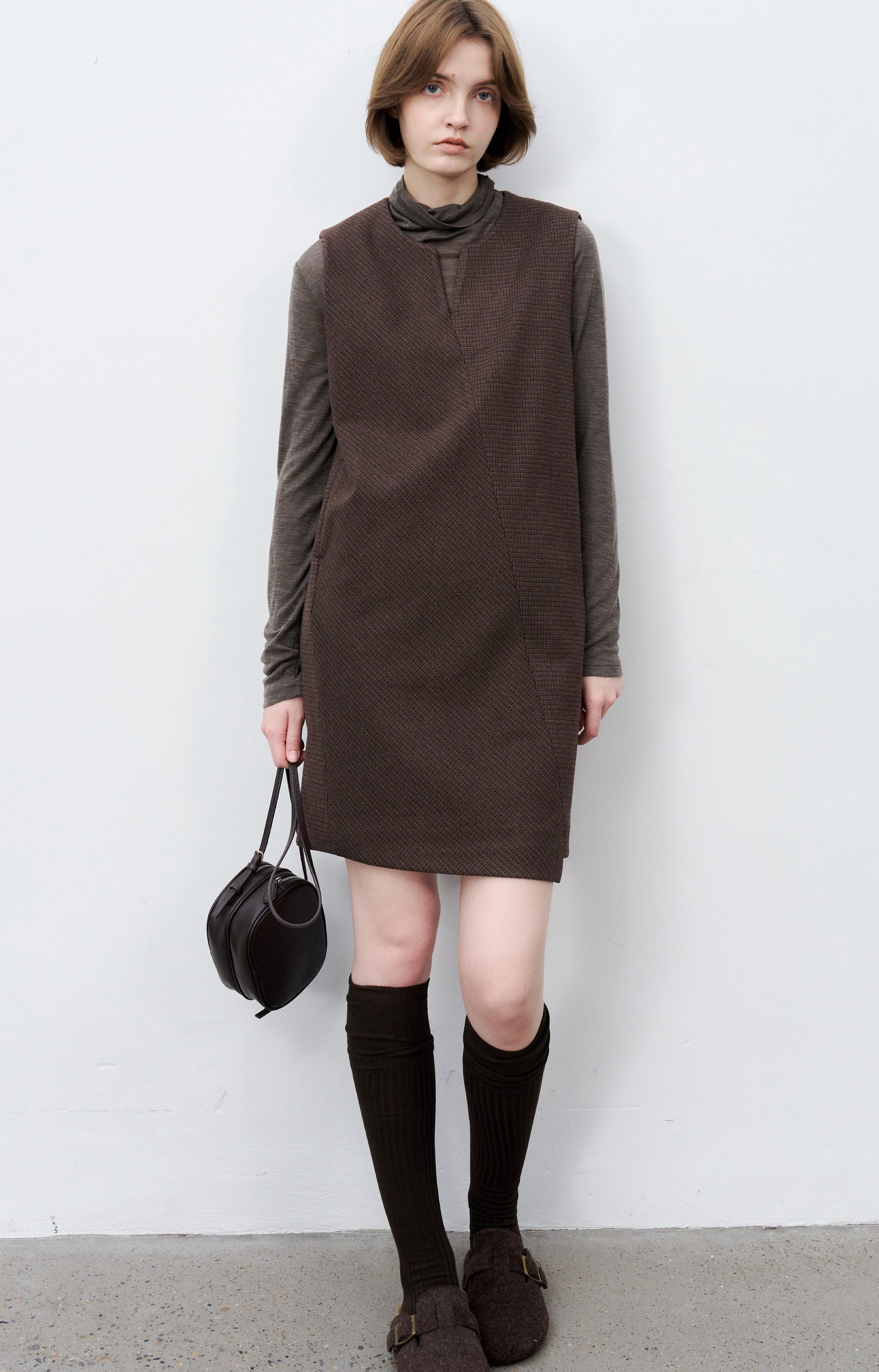 PLAID VEST MINI DRESS / チェックベストミニワンピース