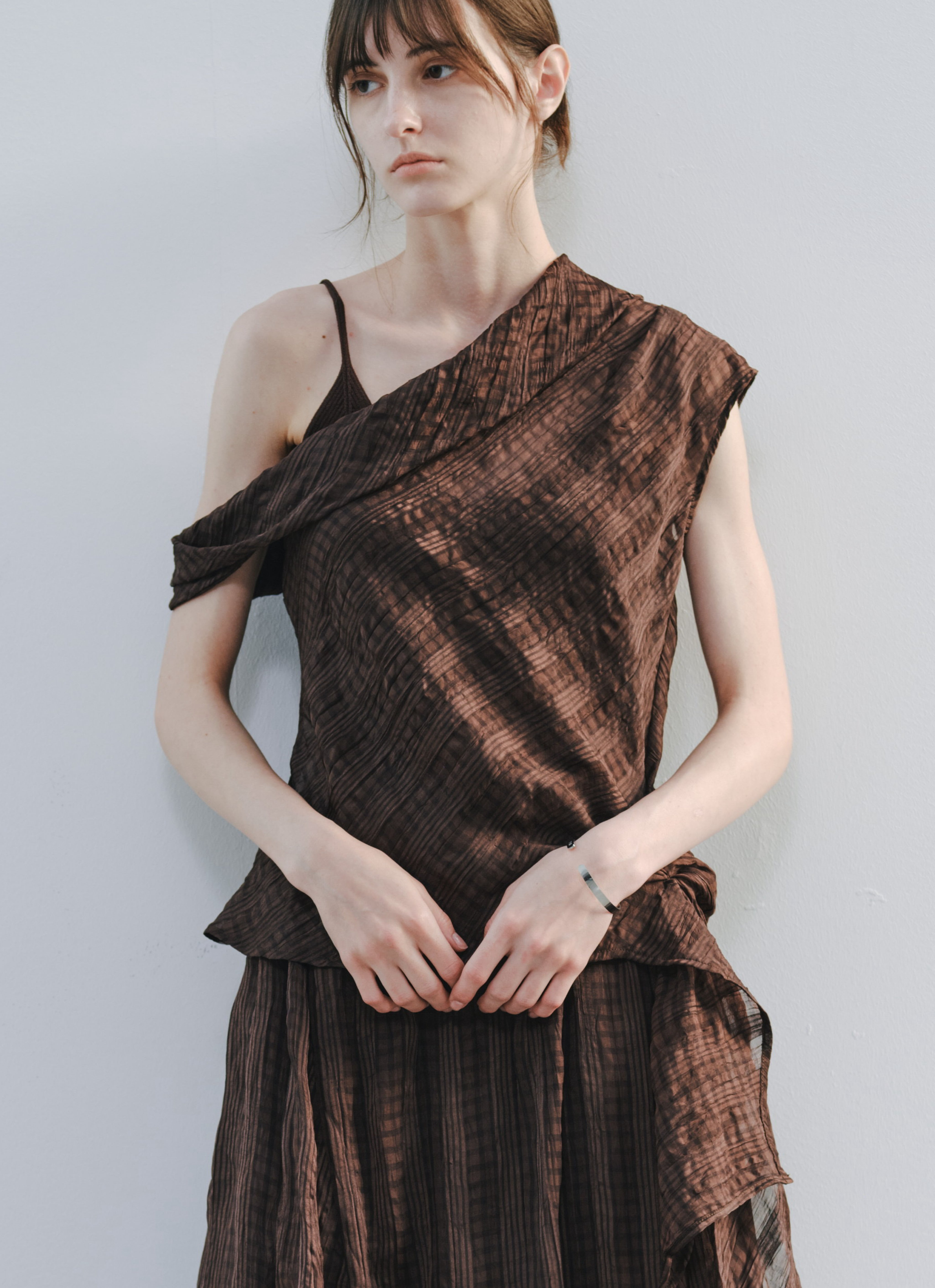SIDE EDGE CHECK BLOUSE