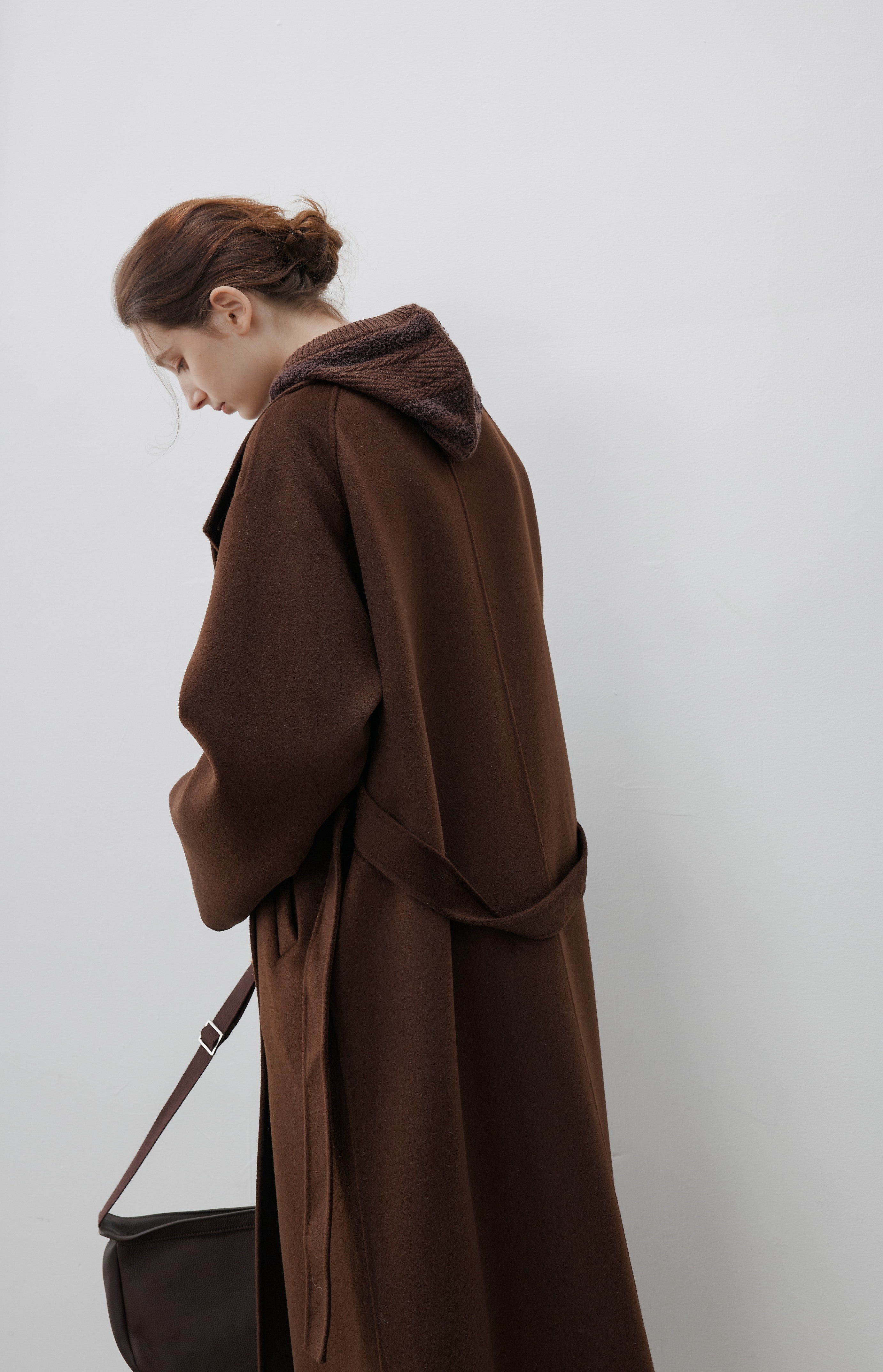 FRINGE STRIPED HOOD DRESS