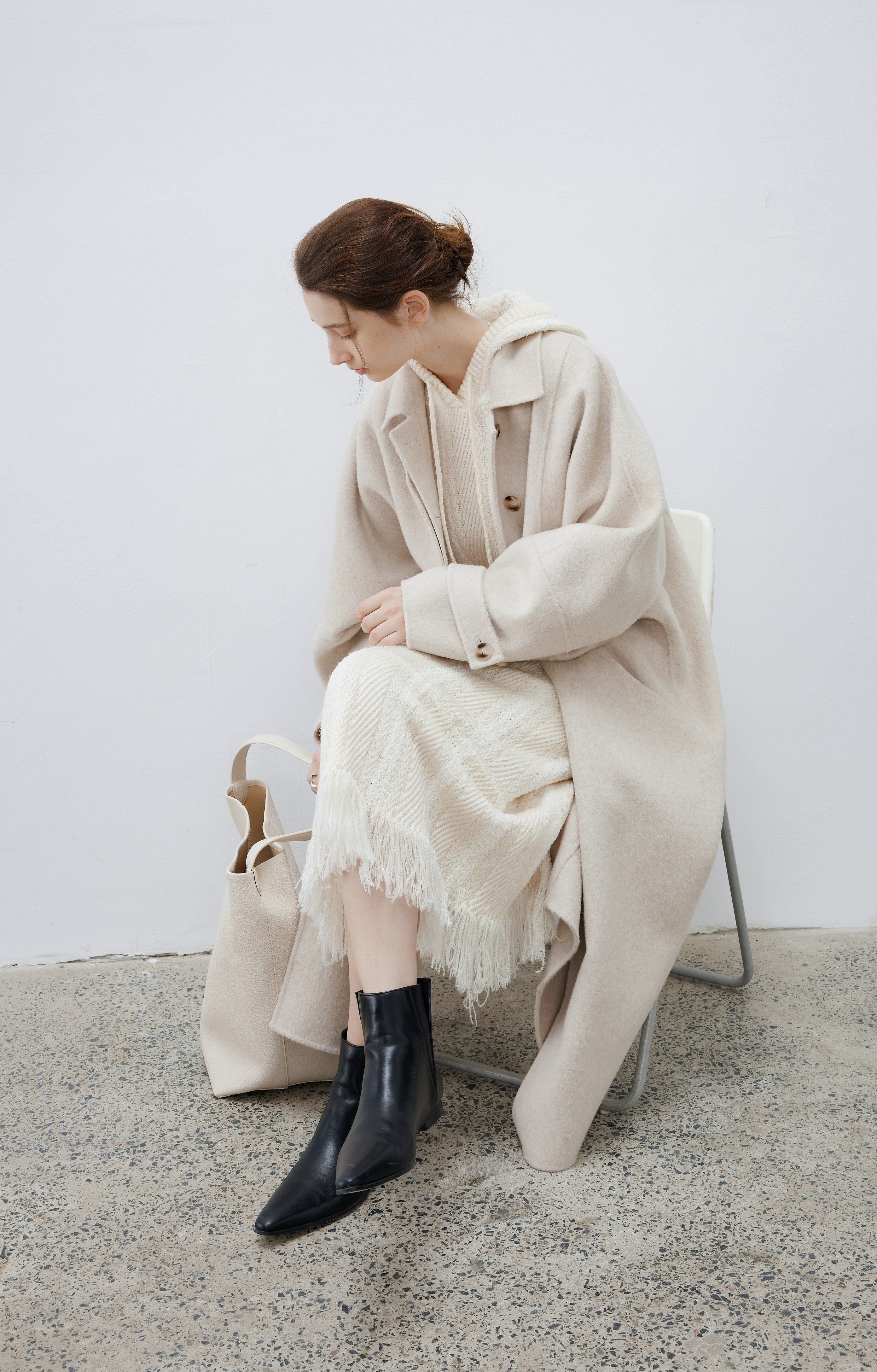 FRINGE STRIPED HOOD DRESS / フリンジストライプフードワンピース