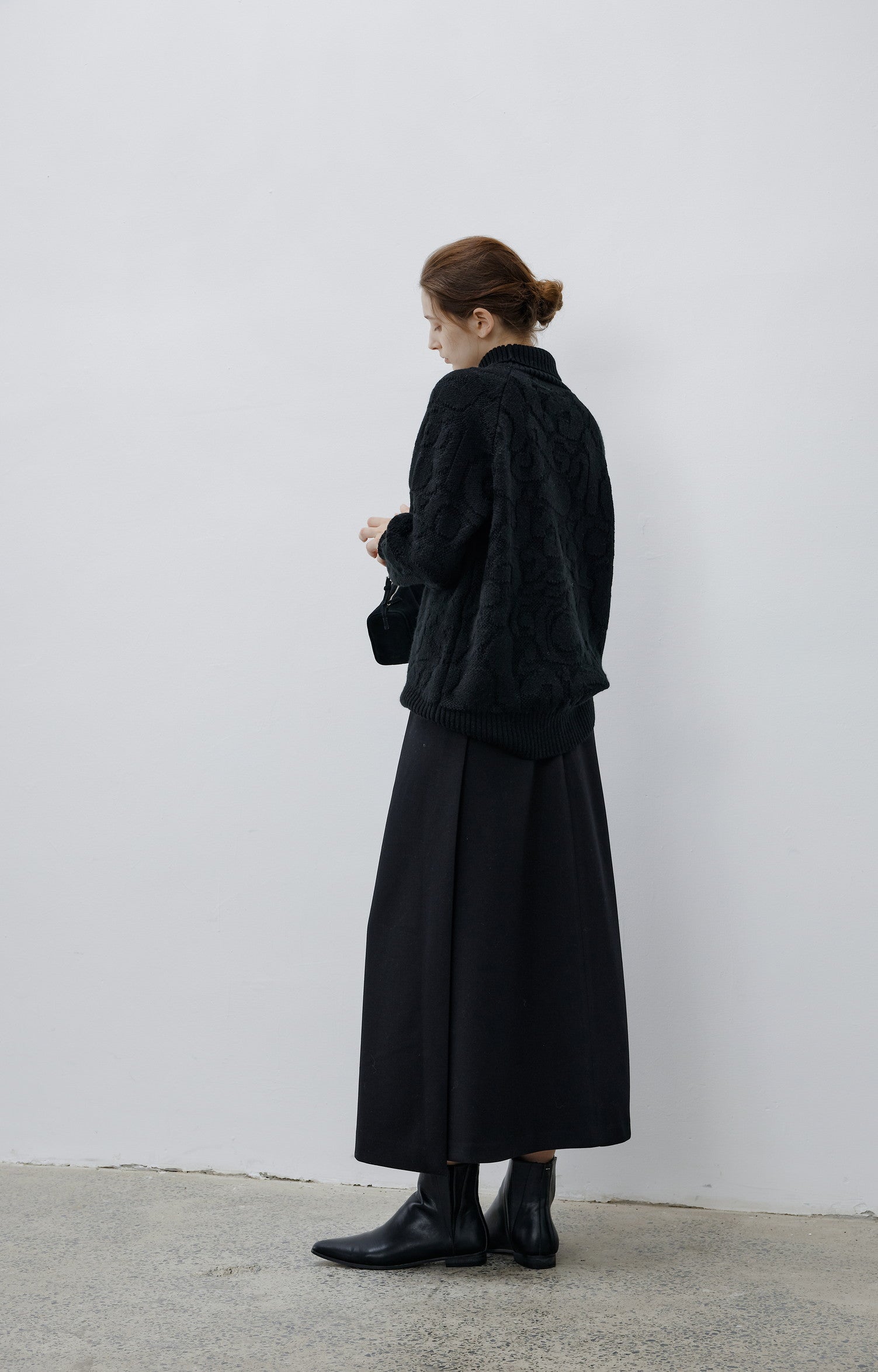 HIGH NECK SWIRL JACQUARD KNIT / ハイネックスワールジャガードニット