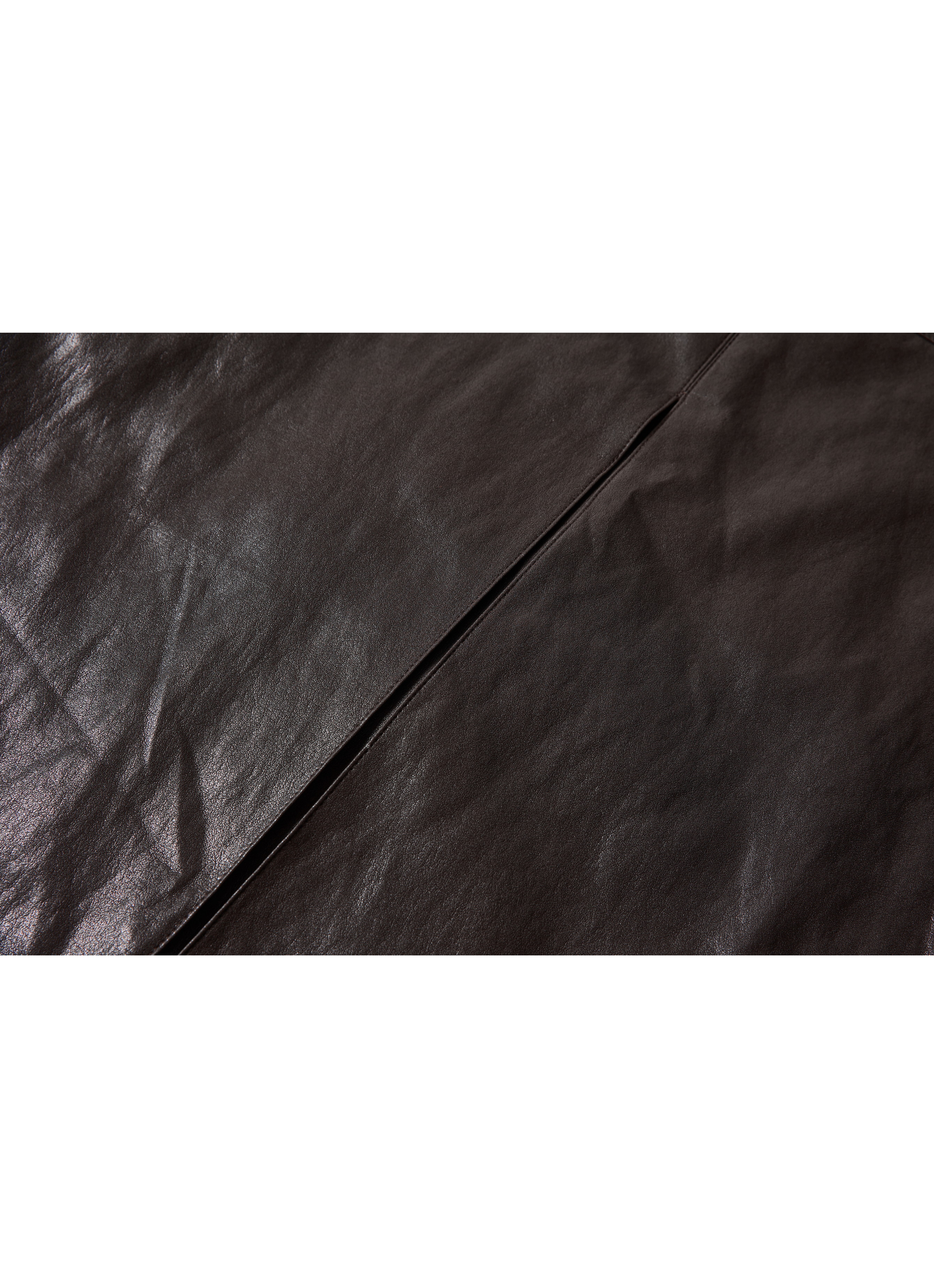 BACK LEATHER PLEATED SKIRT