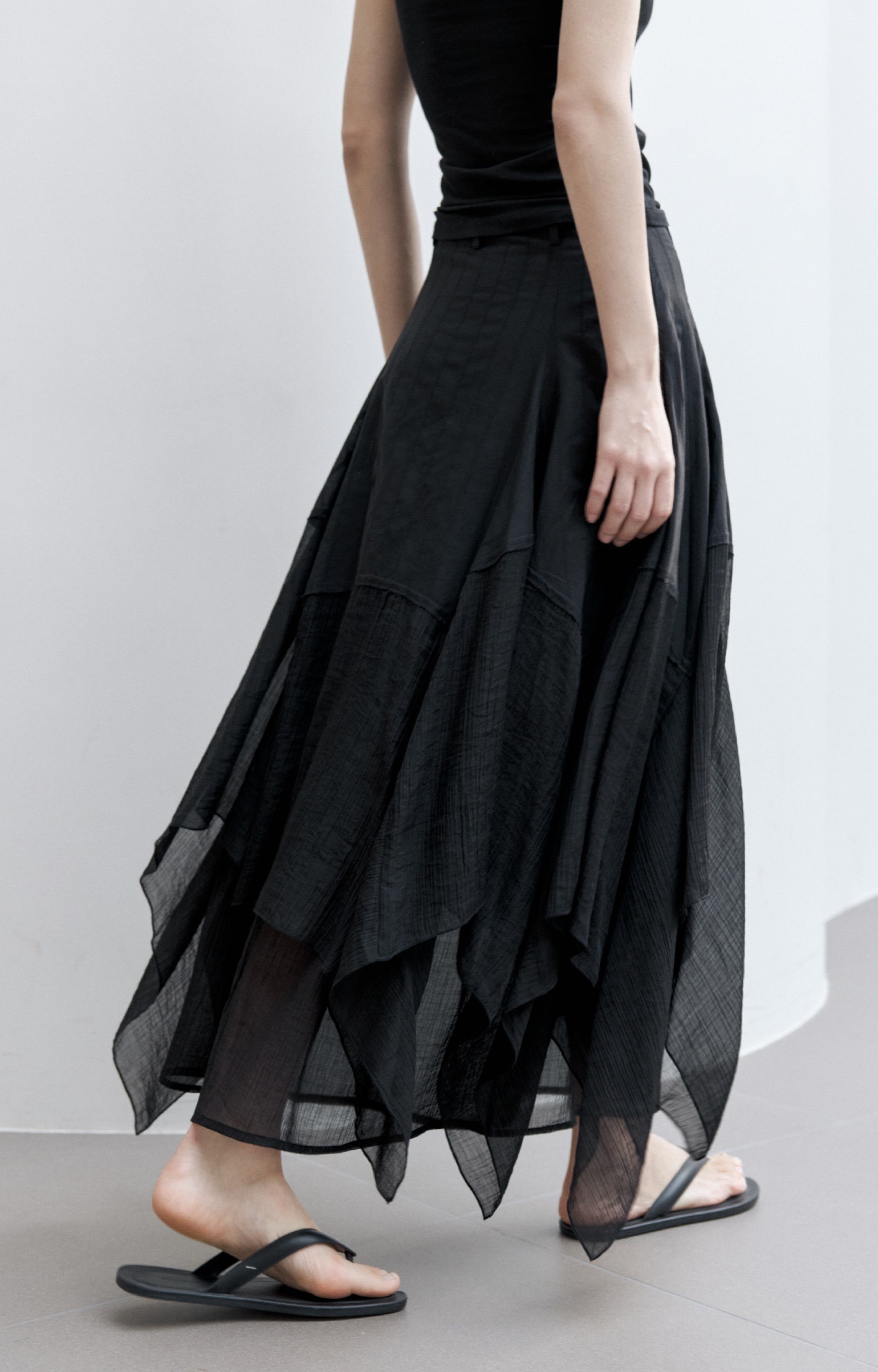 MIX FRILL TIERED SKIRT