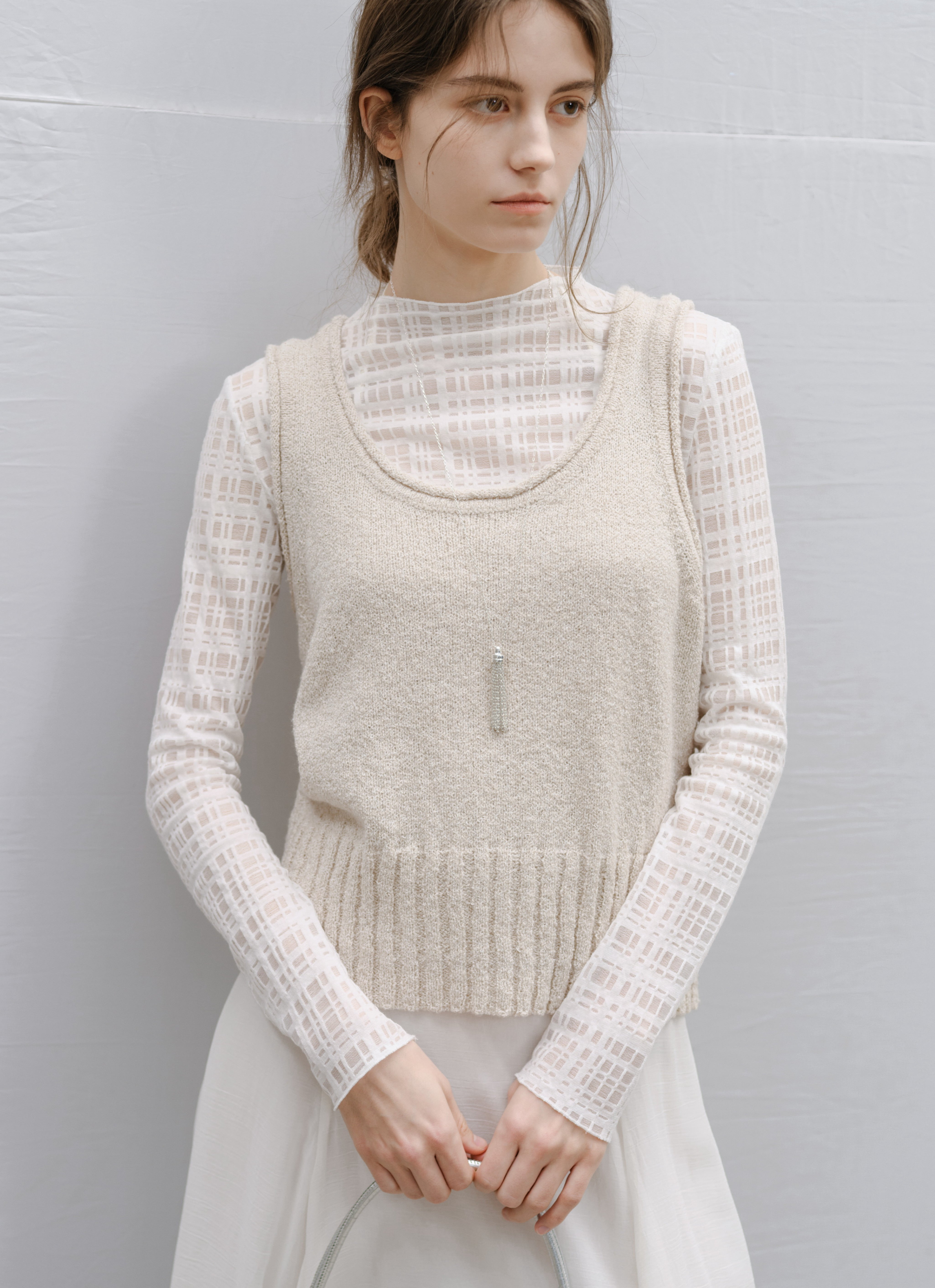 ROLL HEM KNIT VEST / 롤헴 니트 베스트