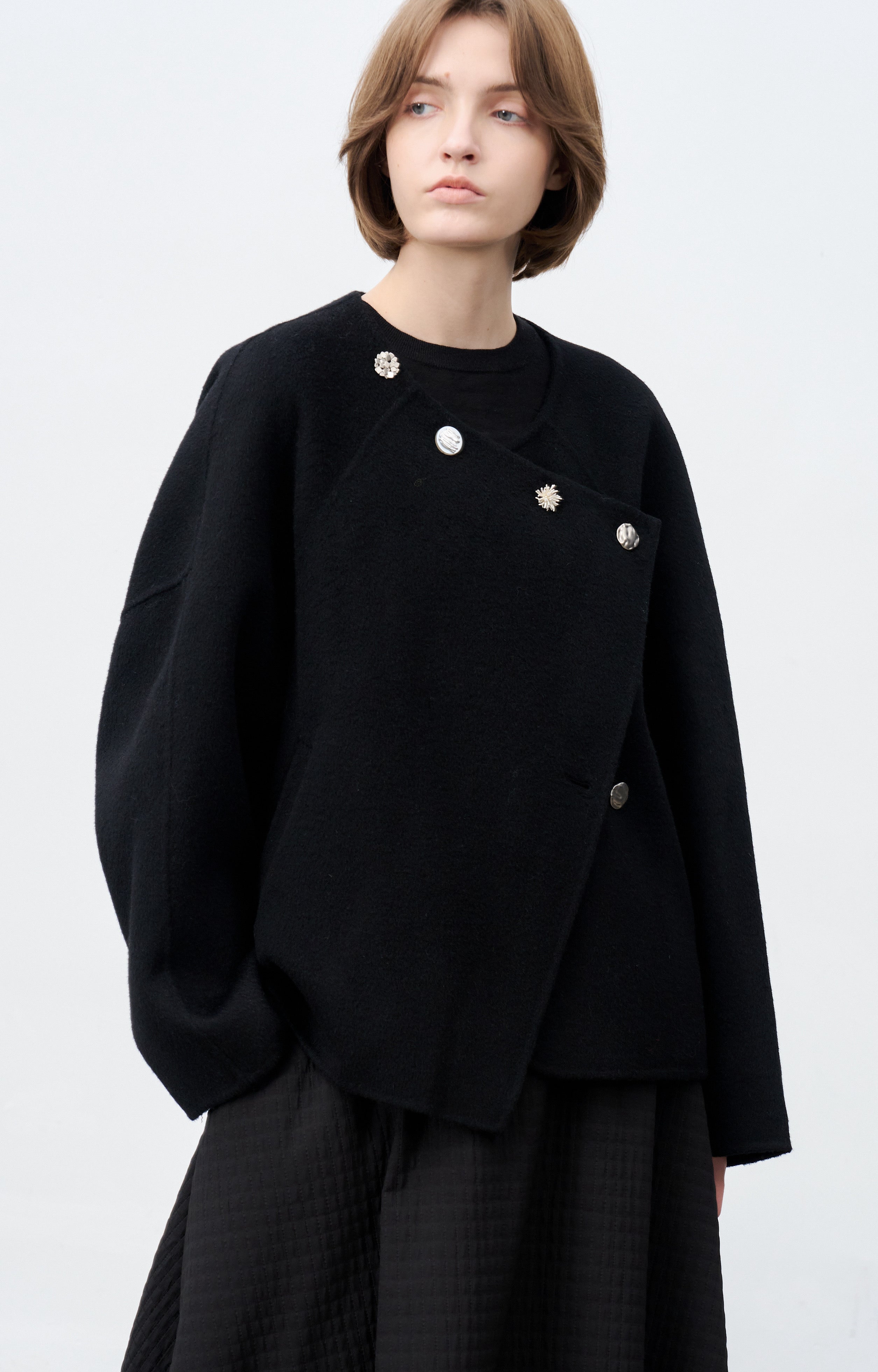 ASSORTED BUTTON WOOL COAT