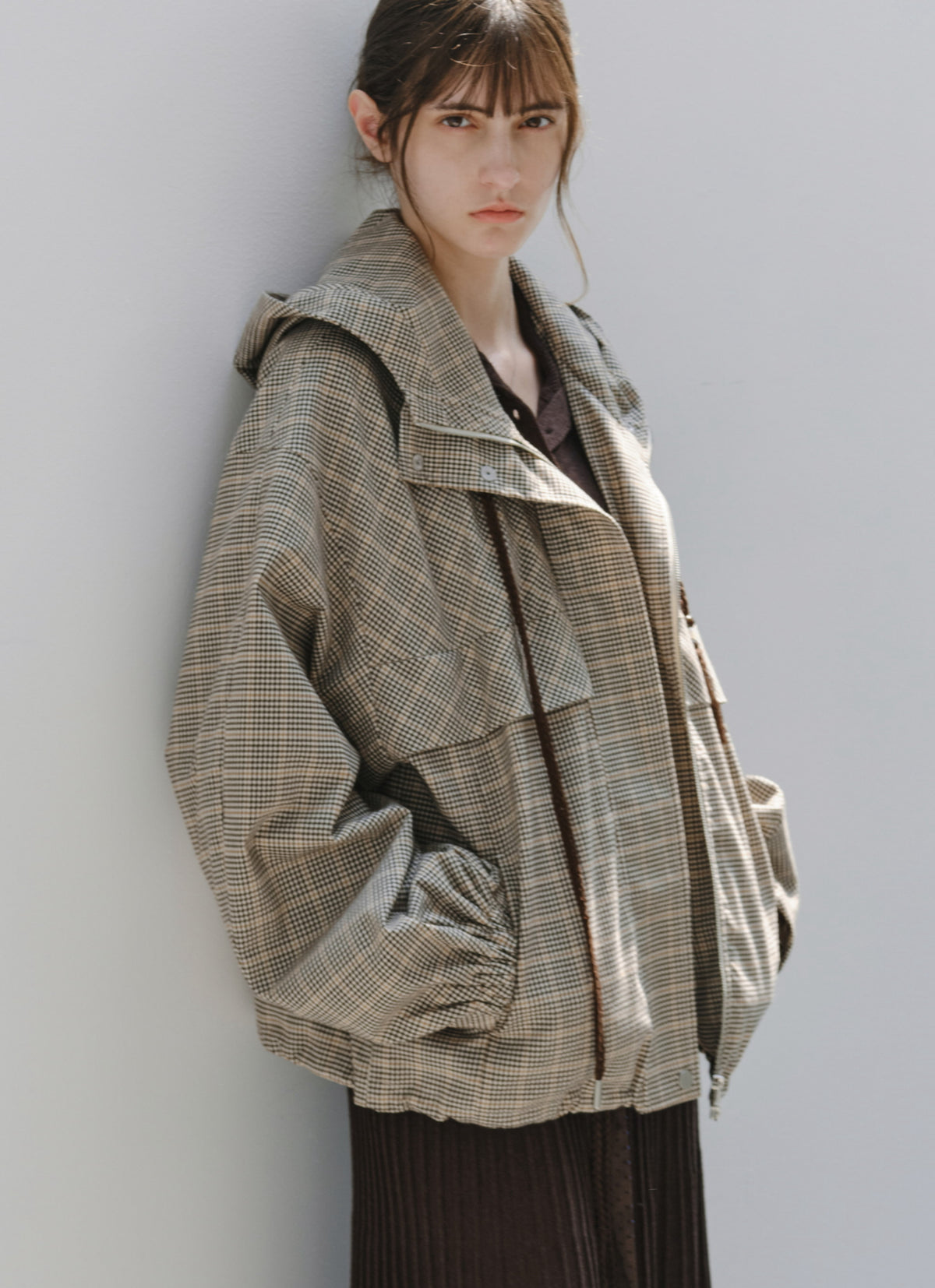 CLASSIC CHECK HOODED BLOUSON