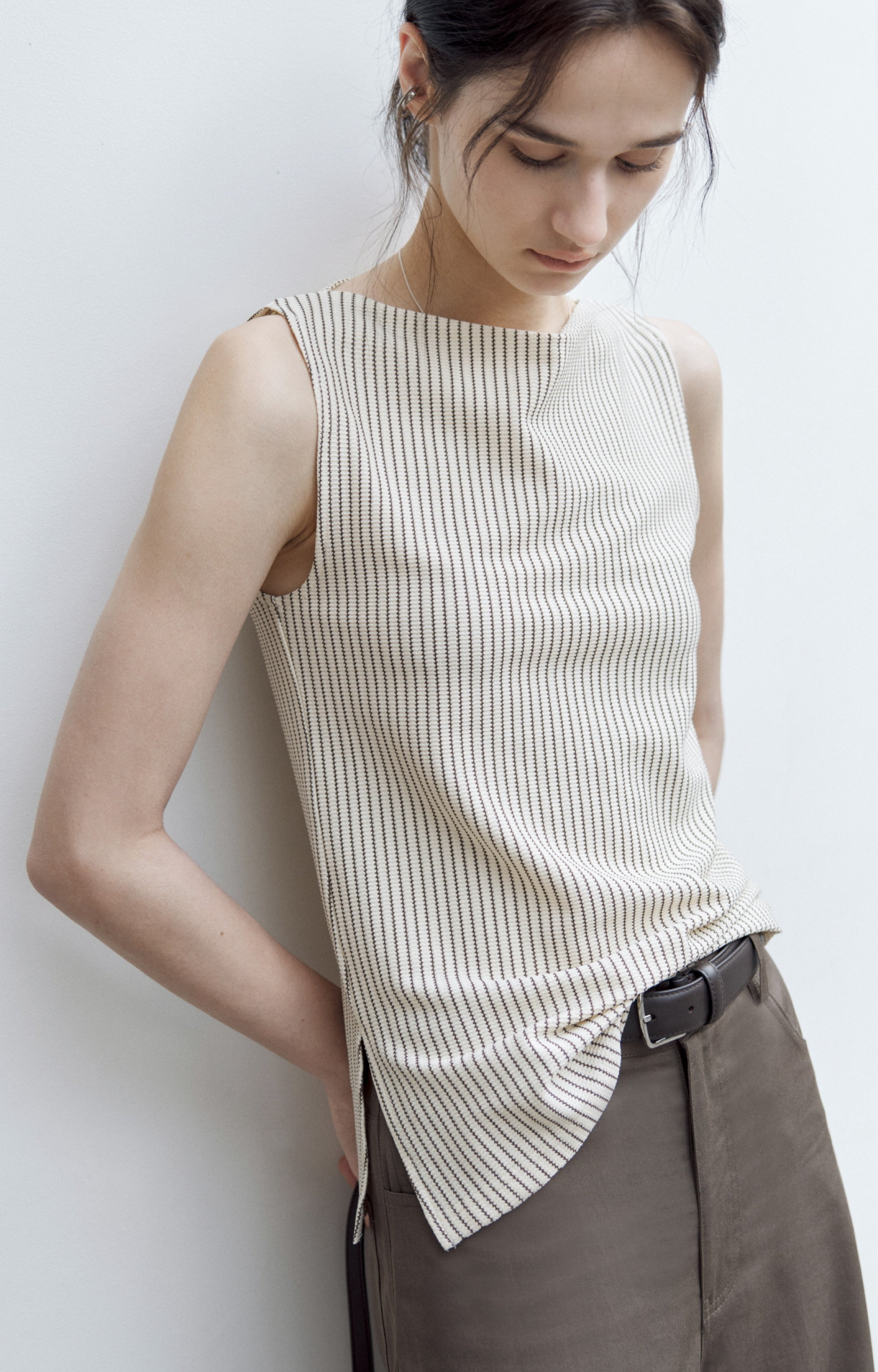 SIDE STRING STRIPE TOP / 사이드 스트링 스트라이프 톱