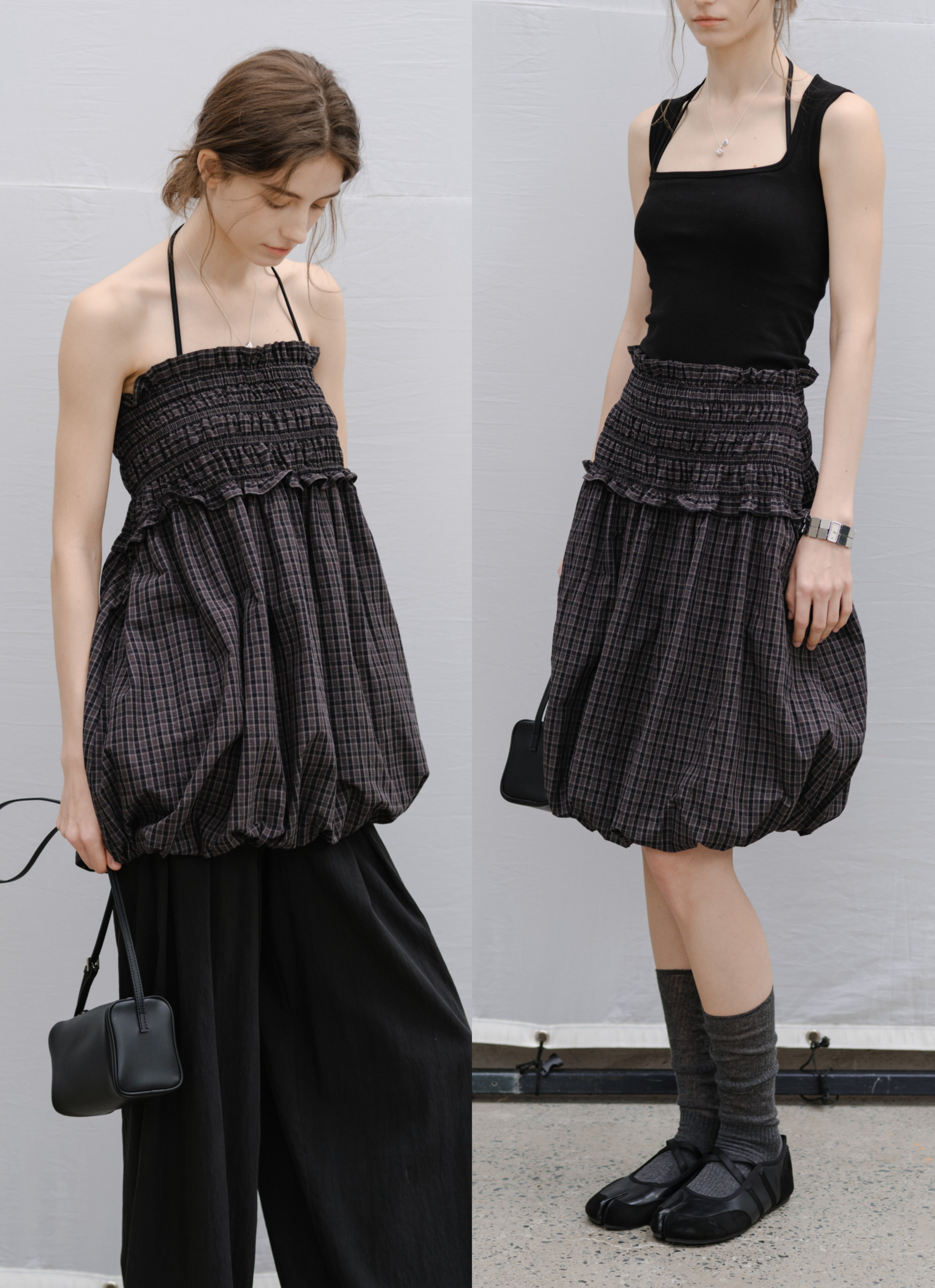 2WAY PLAID BLOUSE×SKIRT / 2WAYチェックブラウス×スカート