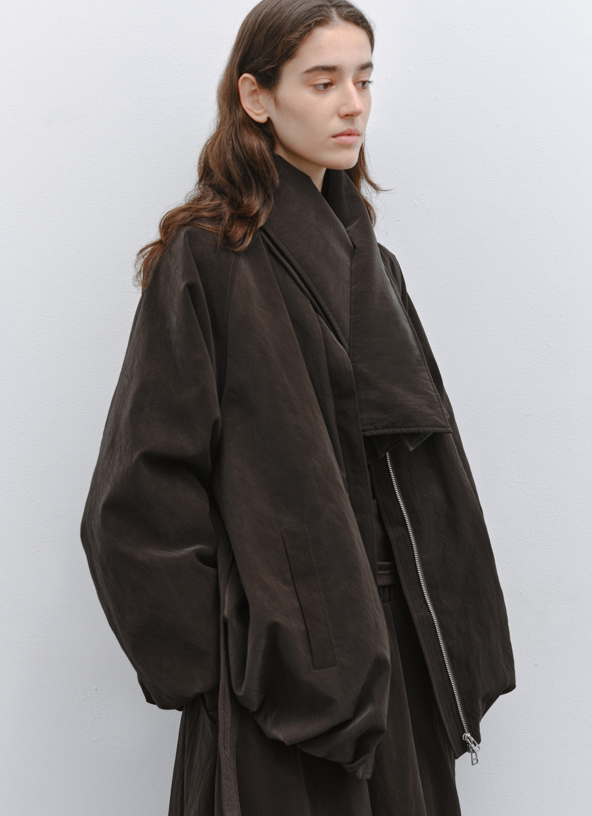 MATTE LEATHER SCARF DOWN