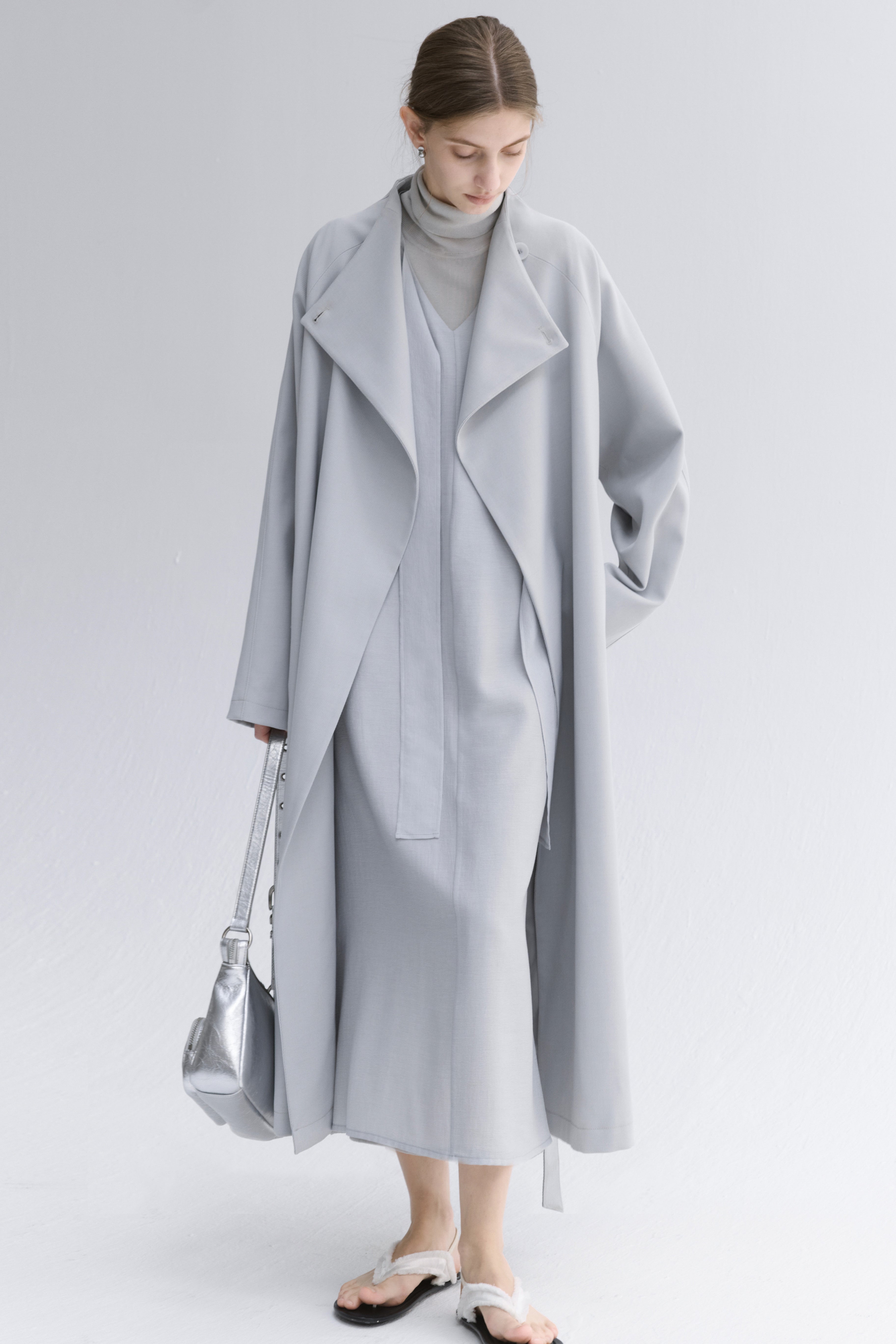 SMOOTH FLARE LAPEL TRENCH / スムースフレアラペルトレンチ