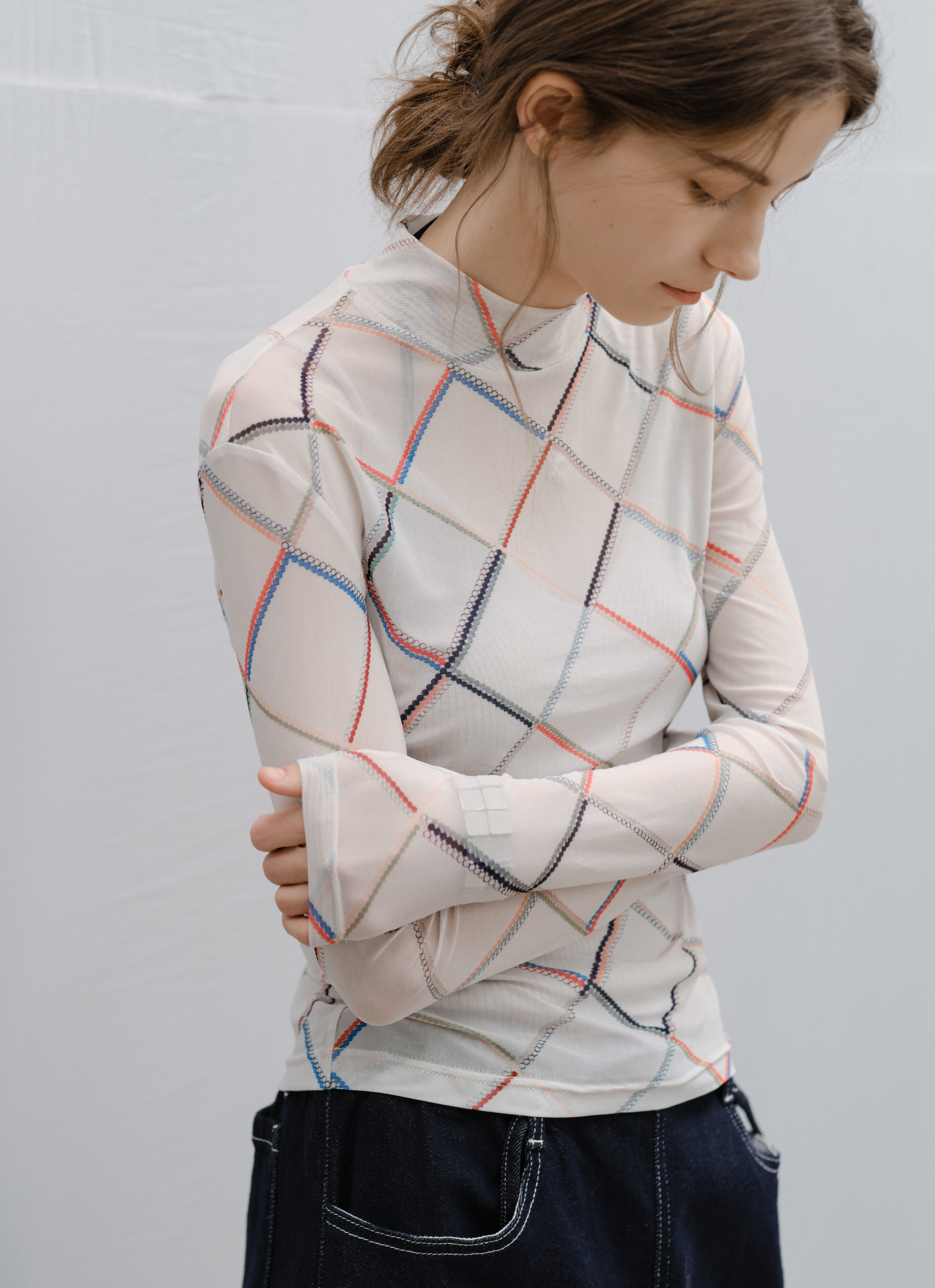 GRID DESIGN SHEER TOP / グリッドデザインシアートップ