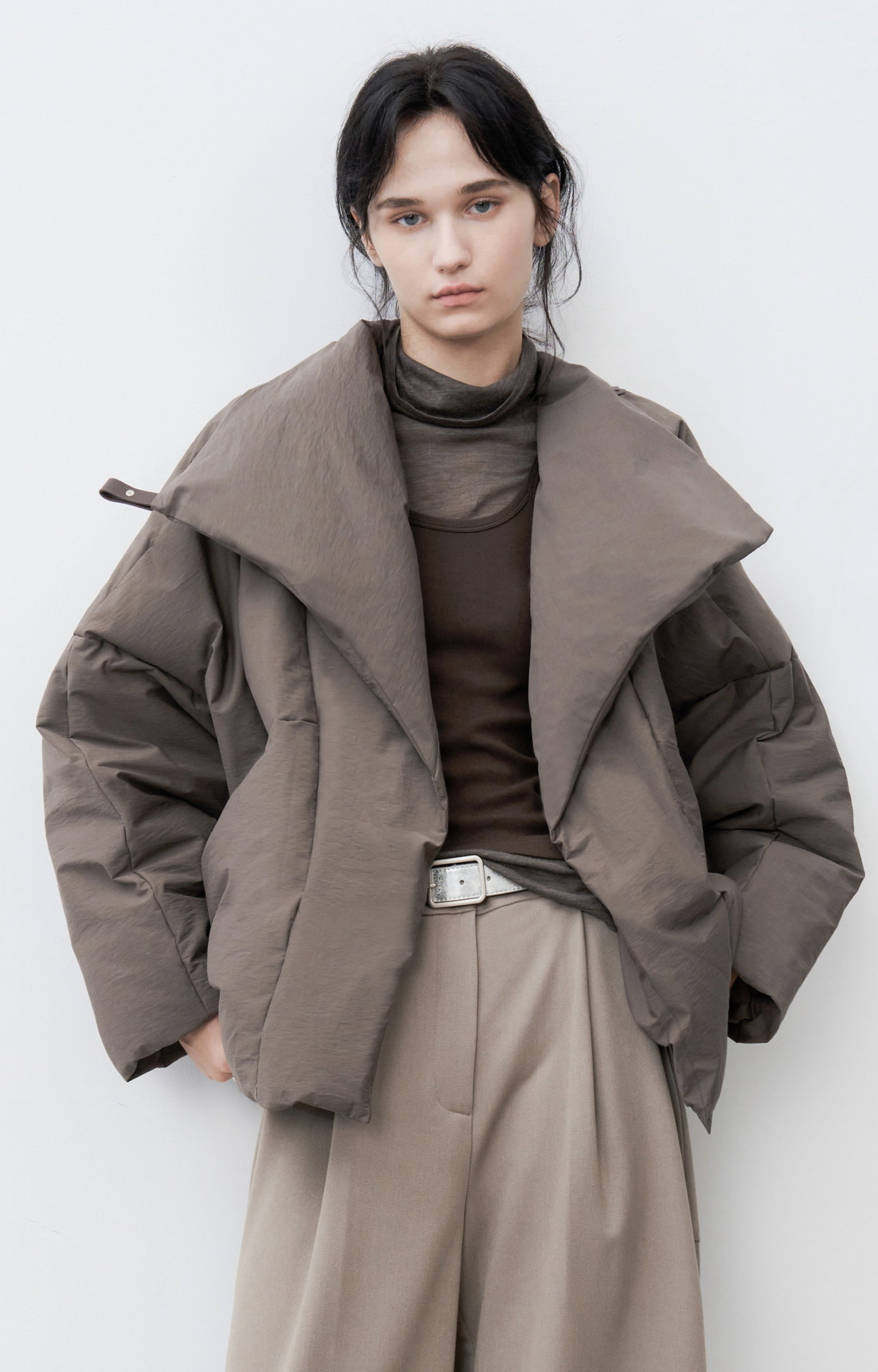 WRAP LAPEL ROUND DOWN / ラップラペルラウンドダウン