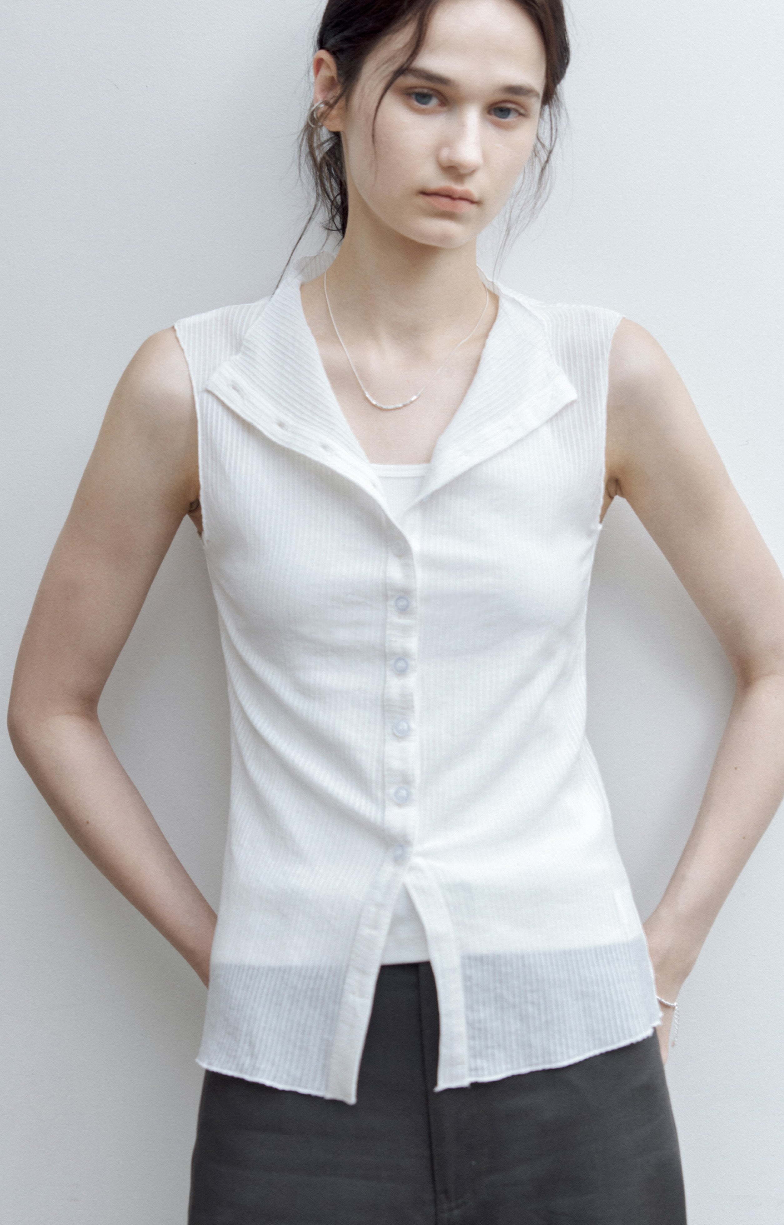 SHEER STRIPE AIRY BLOUSE / シアーストライプエアリーブラウス