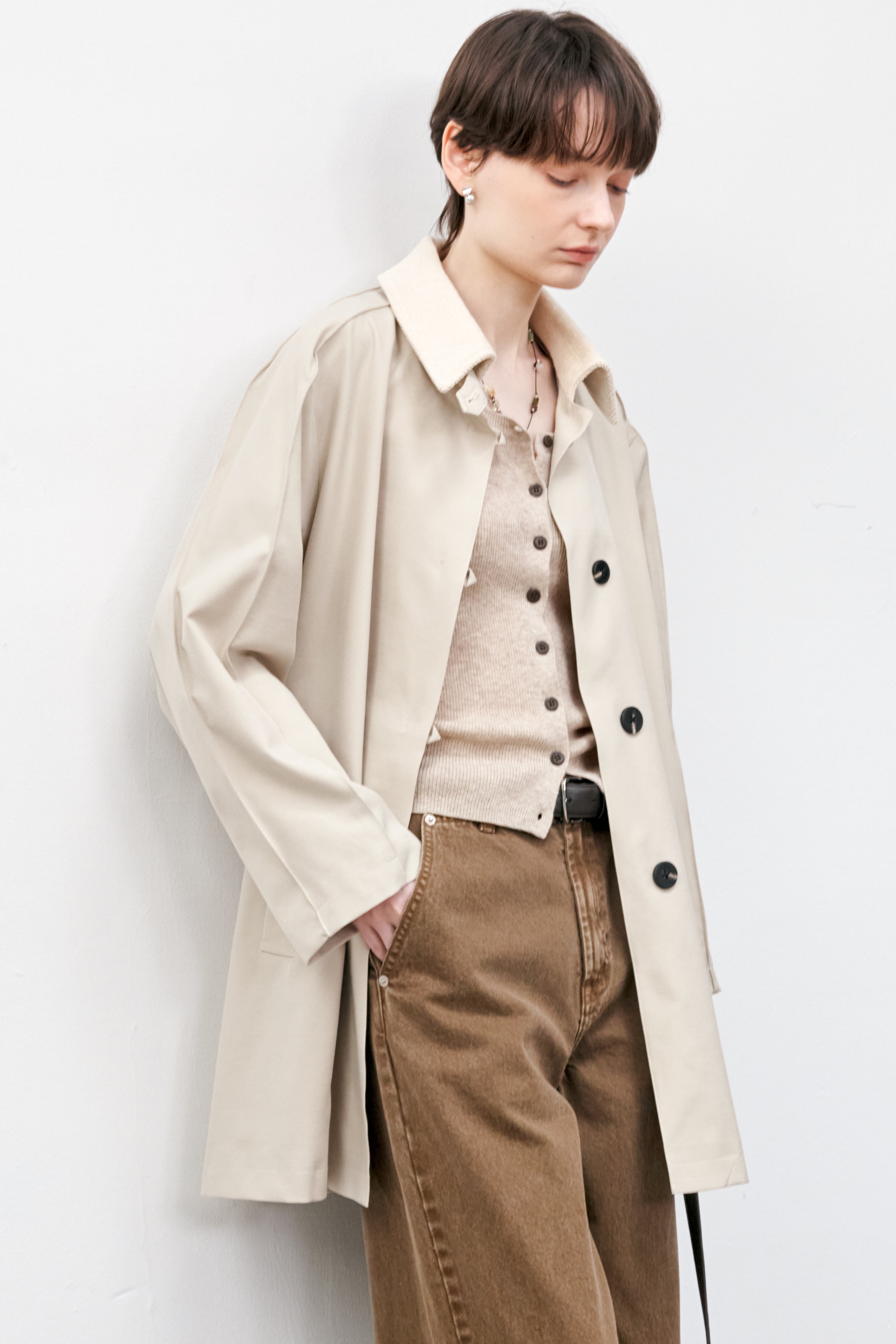 CORDUROY LAPEL MIDDLE JACKET