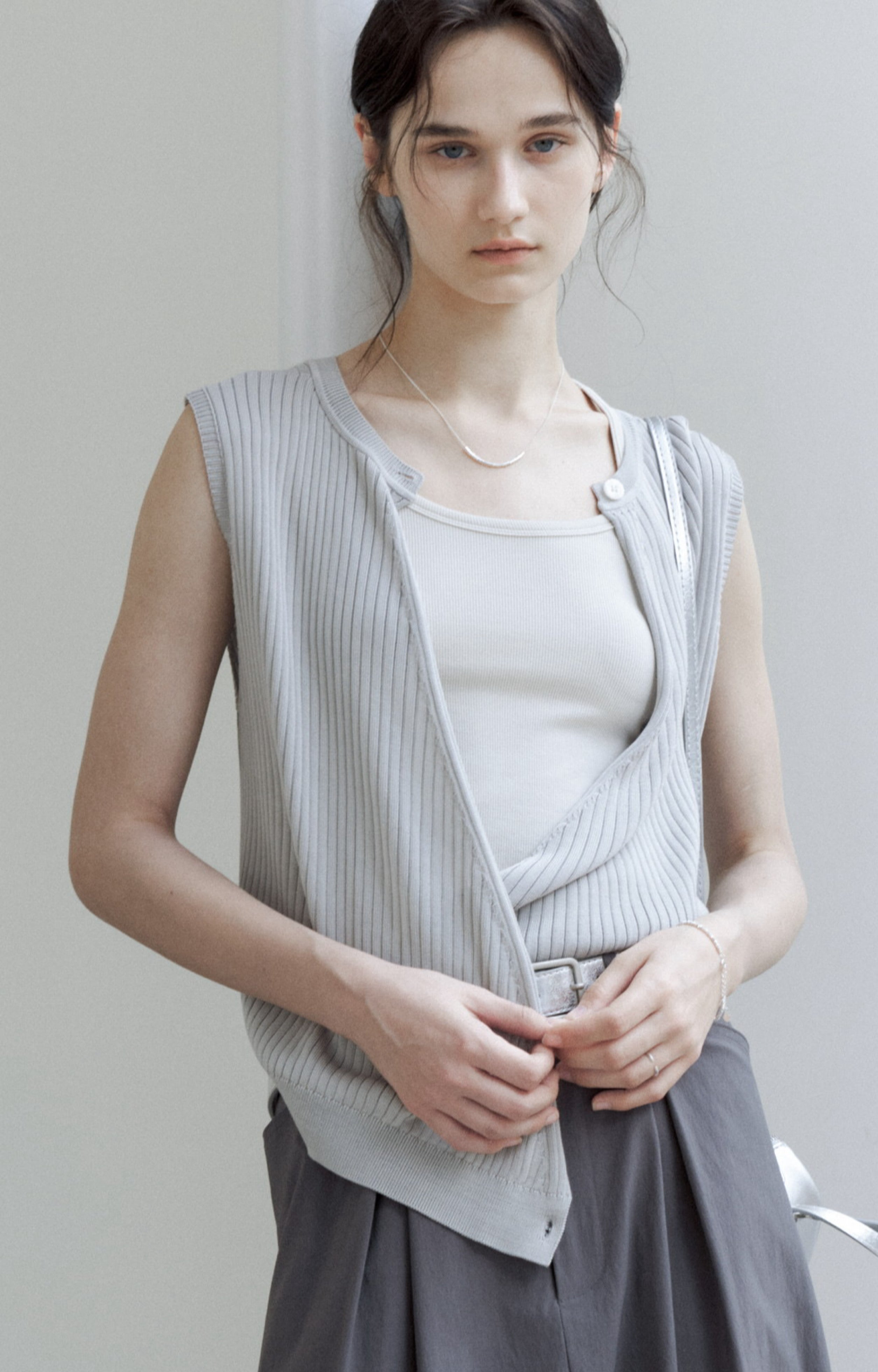 2WAY DRAPE KNIT TOP / 2WAYドレープニットトップ