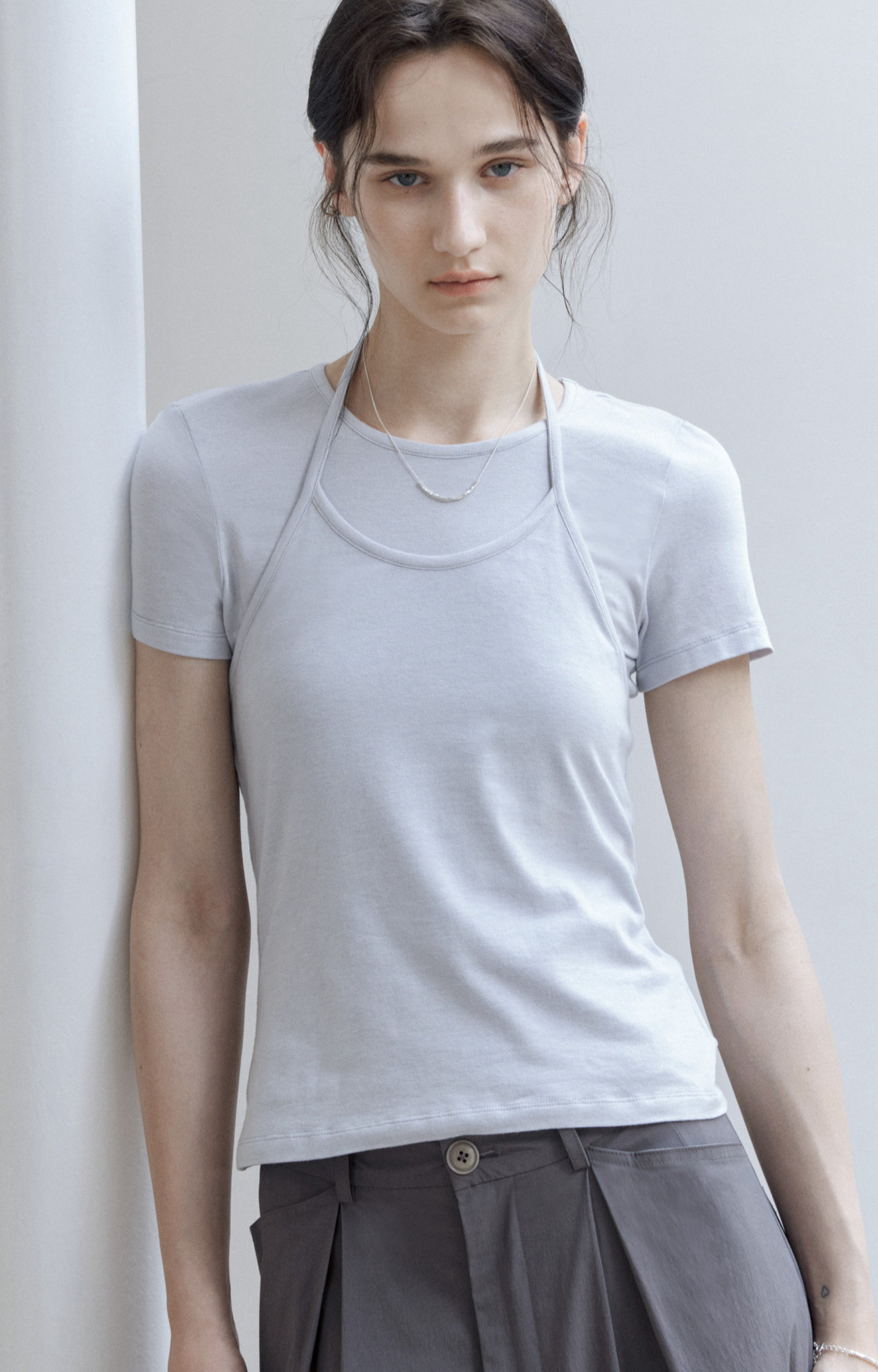 HALTER NECK LAYERED T-SHIRT / ホルターネックレイヤードTシャツ