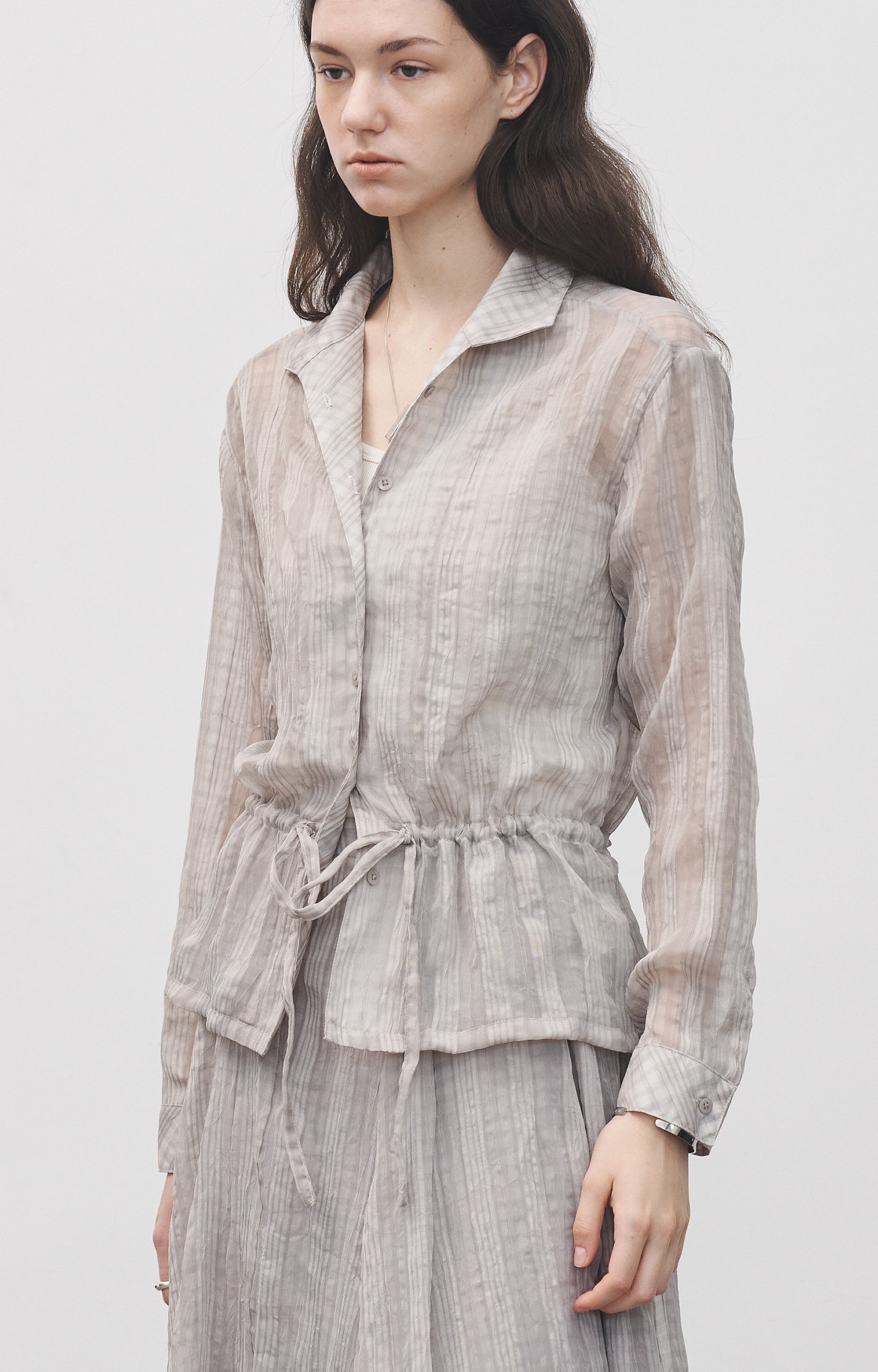 WRINKLED PLAID SHEER SHIRT / リンクルチェックシアーシャツ