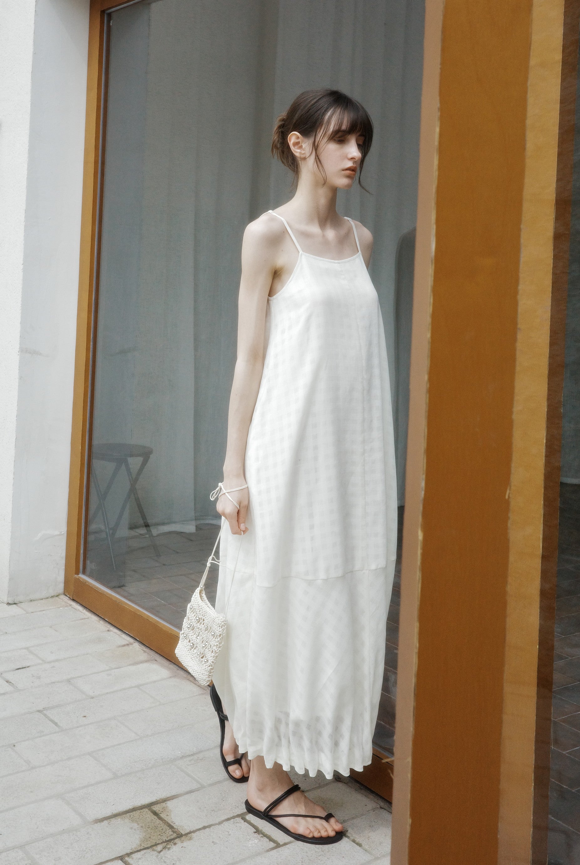 BALLOON GATHER CHECK DRESS / 벌룬 개더 체크 드레스