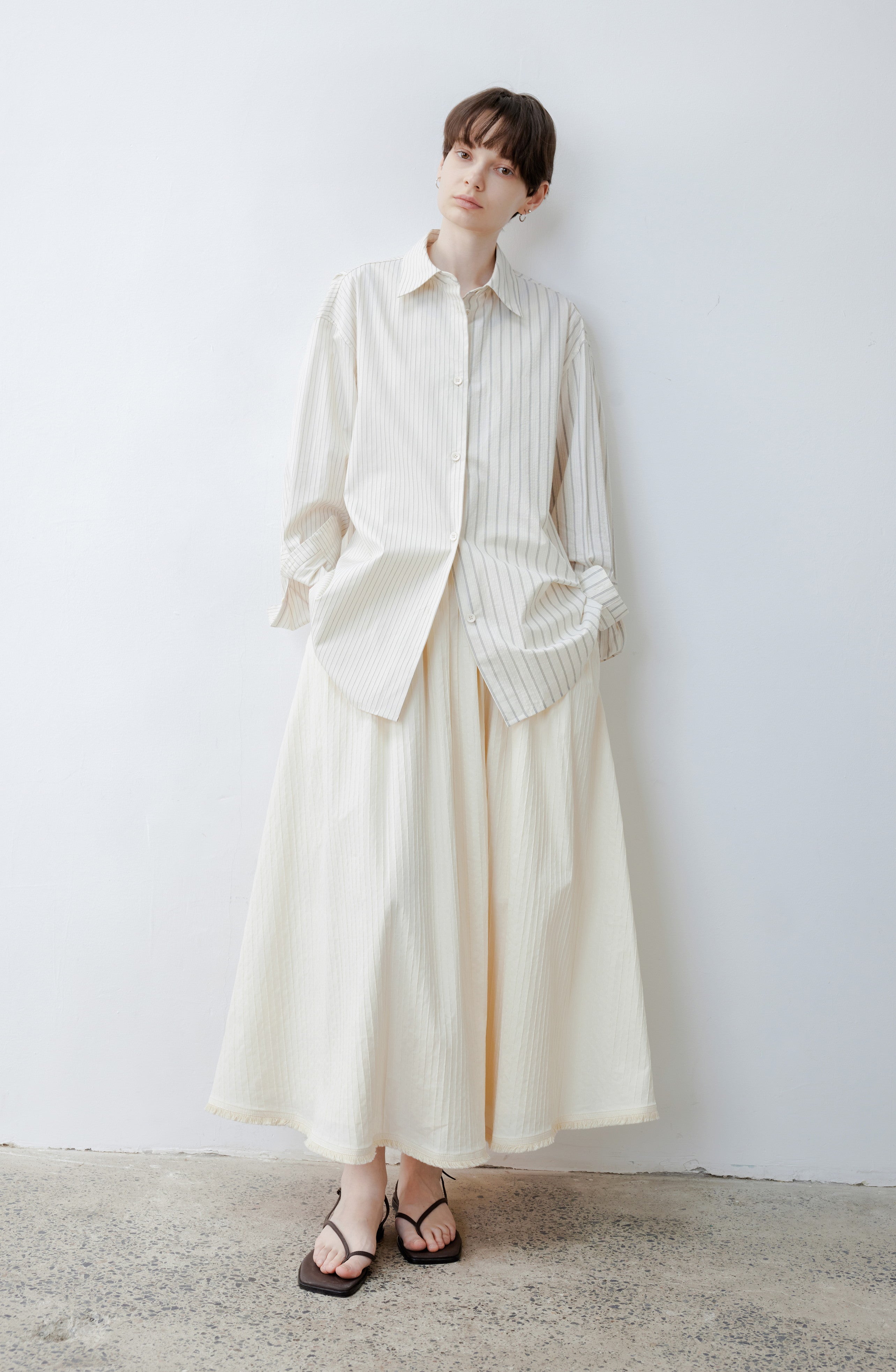 HEM FRINGE WAFFLE SKIRT / ヘムフリンジワッフルスカート