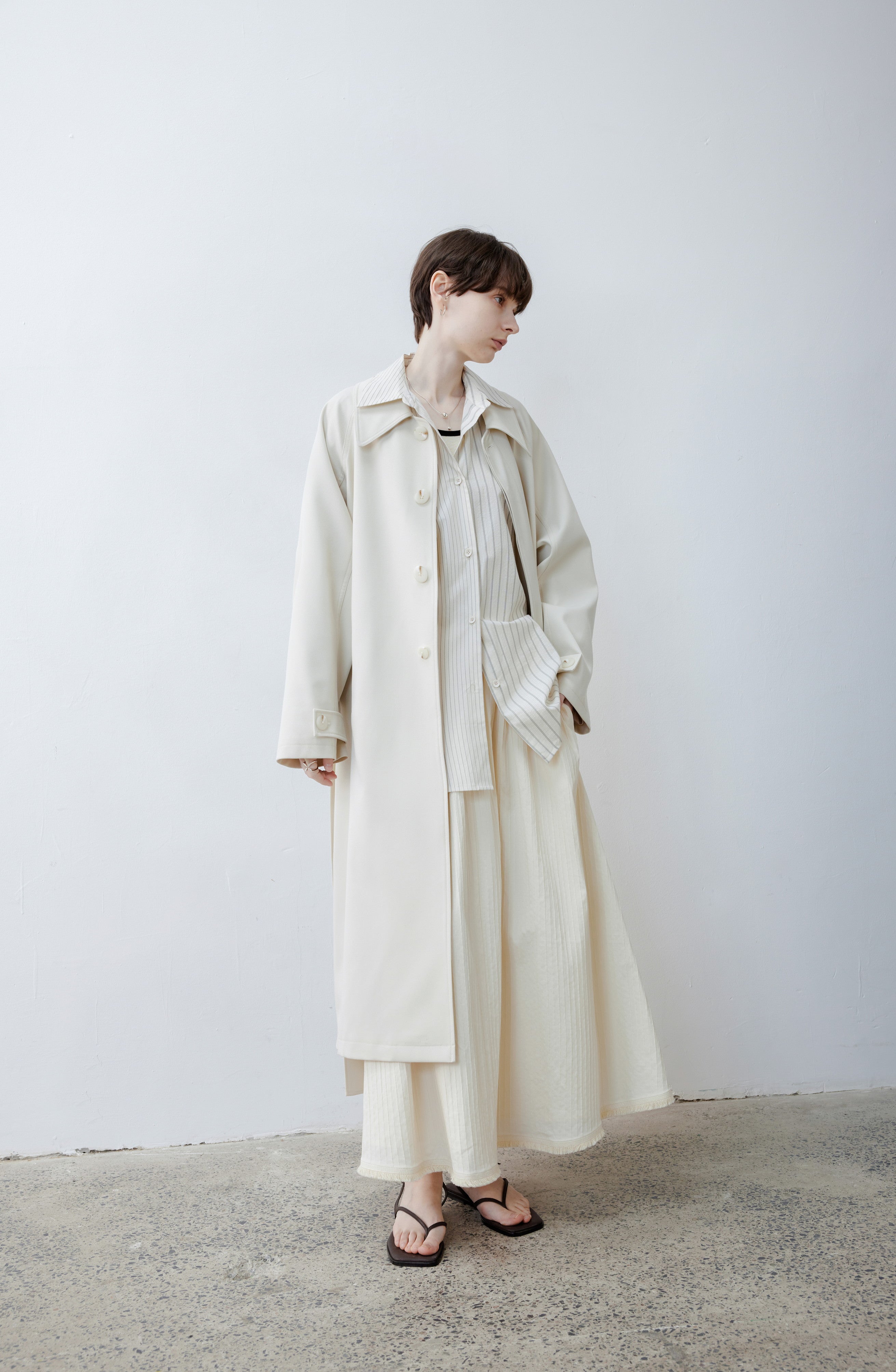 HEM FRINGE WAFFLE SKIRT / ヘムフリンジワッフルスカート