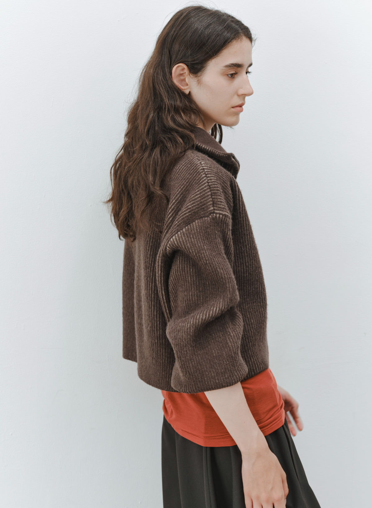 HALF ZIP SHORT SWEATER